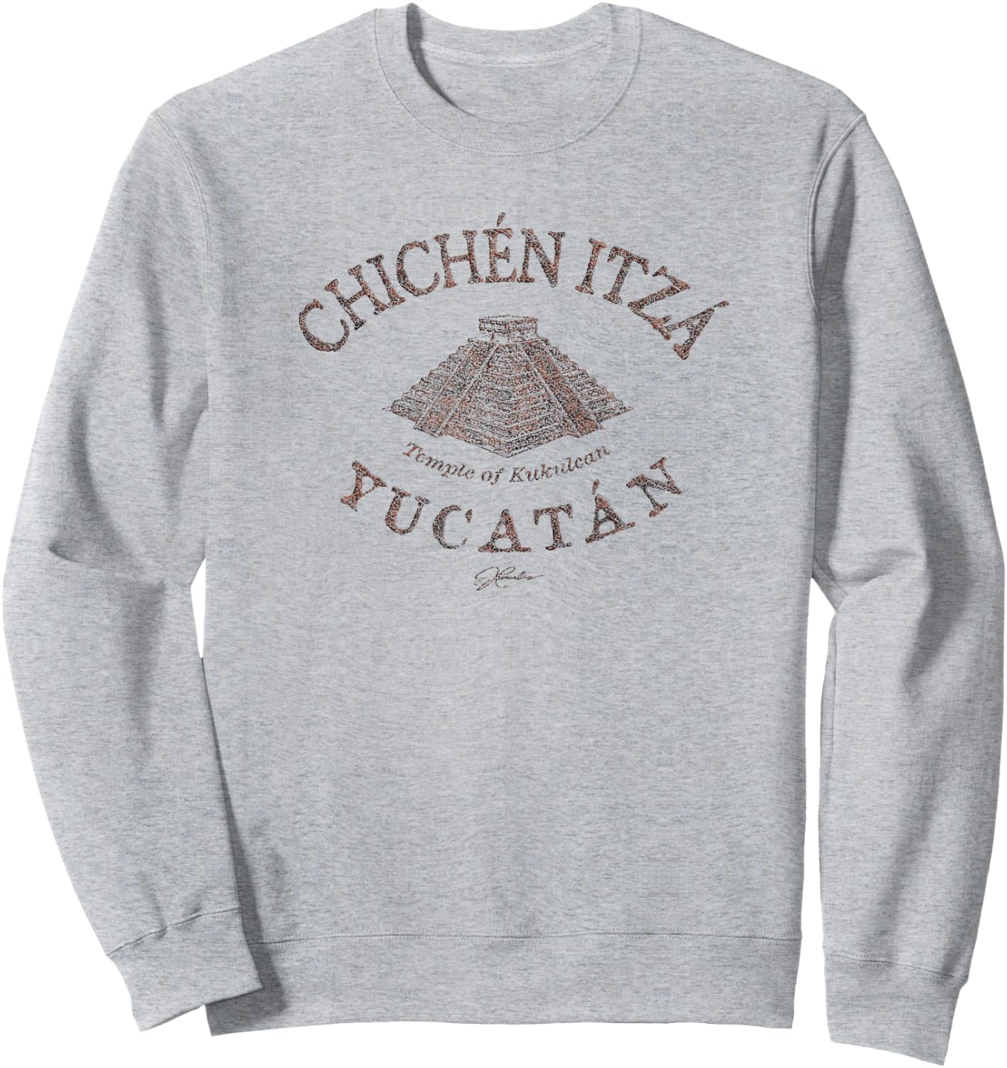 JCombs: Chichen Itza, Yucatan, Mexico (Distressed) Sweatshirt - Sweatshirt | Ash