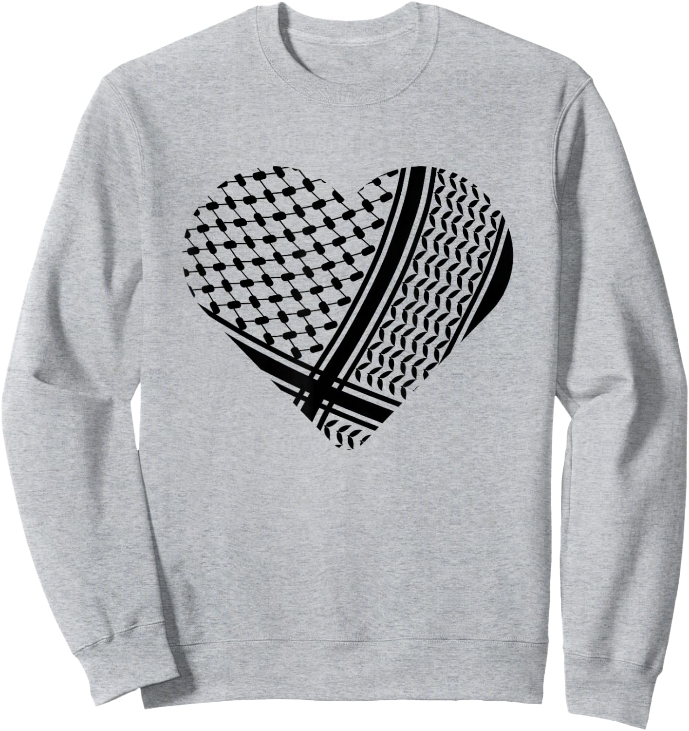 Palestine Palestinian Black Hatta Heart Shape Sweatshirt - Sweatshirt | Ash