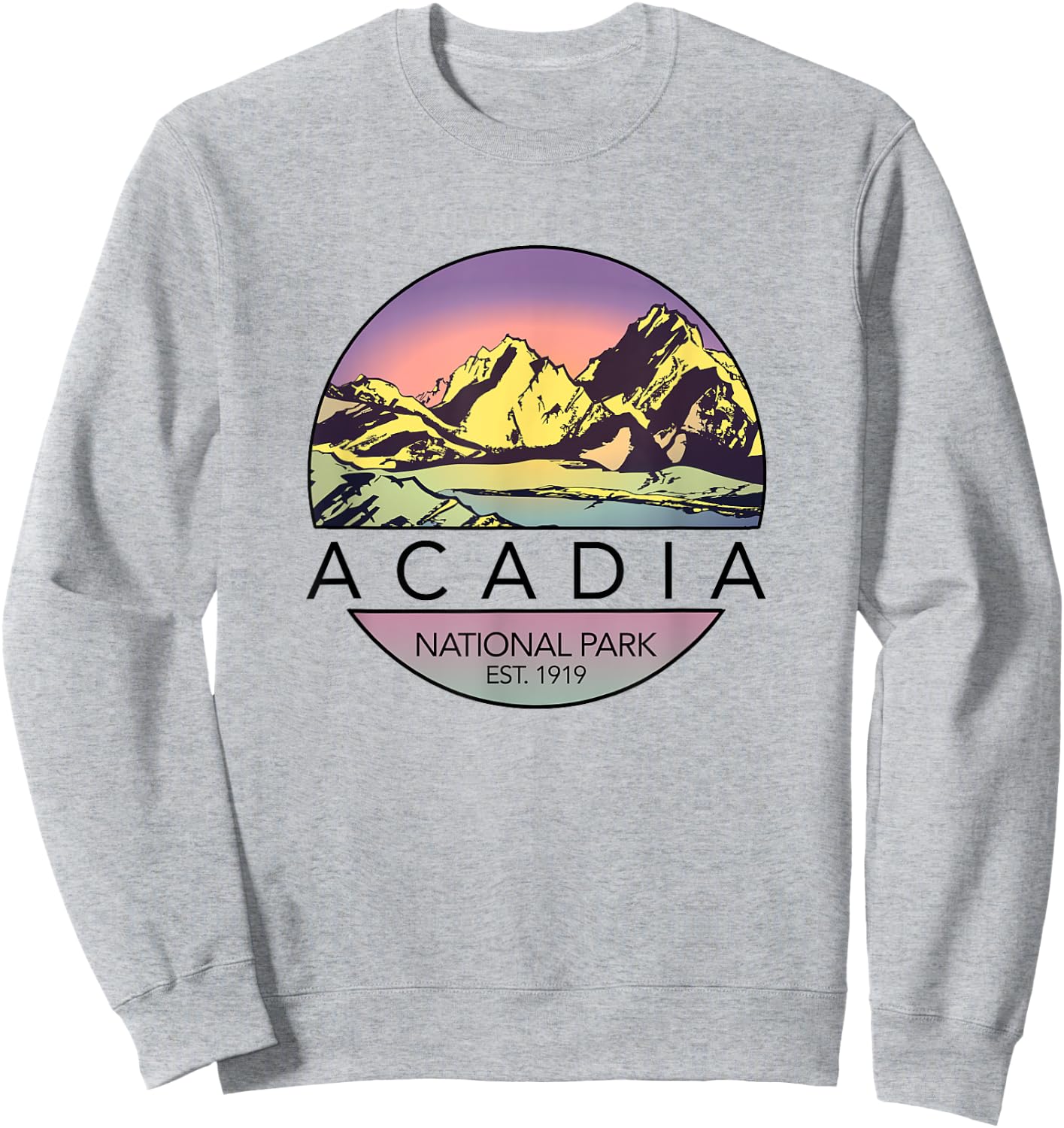 Vintage Acadia National Parks Retro Sweatshirt - Sweatshirt | Ash