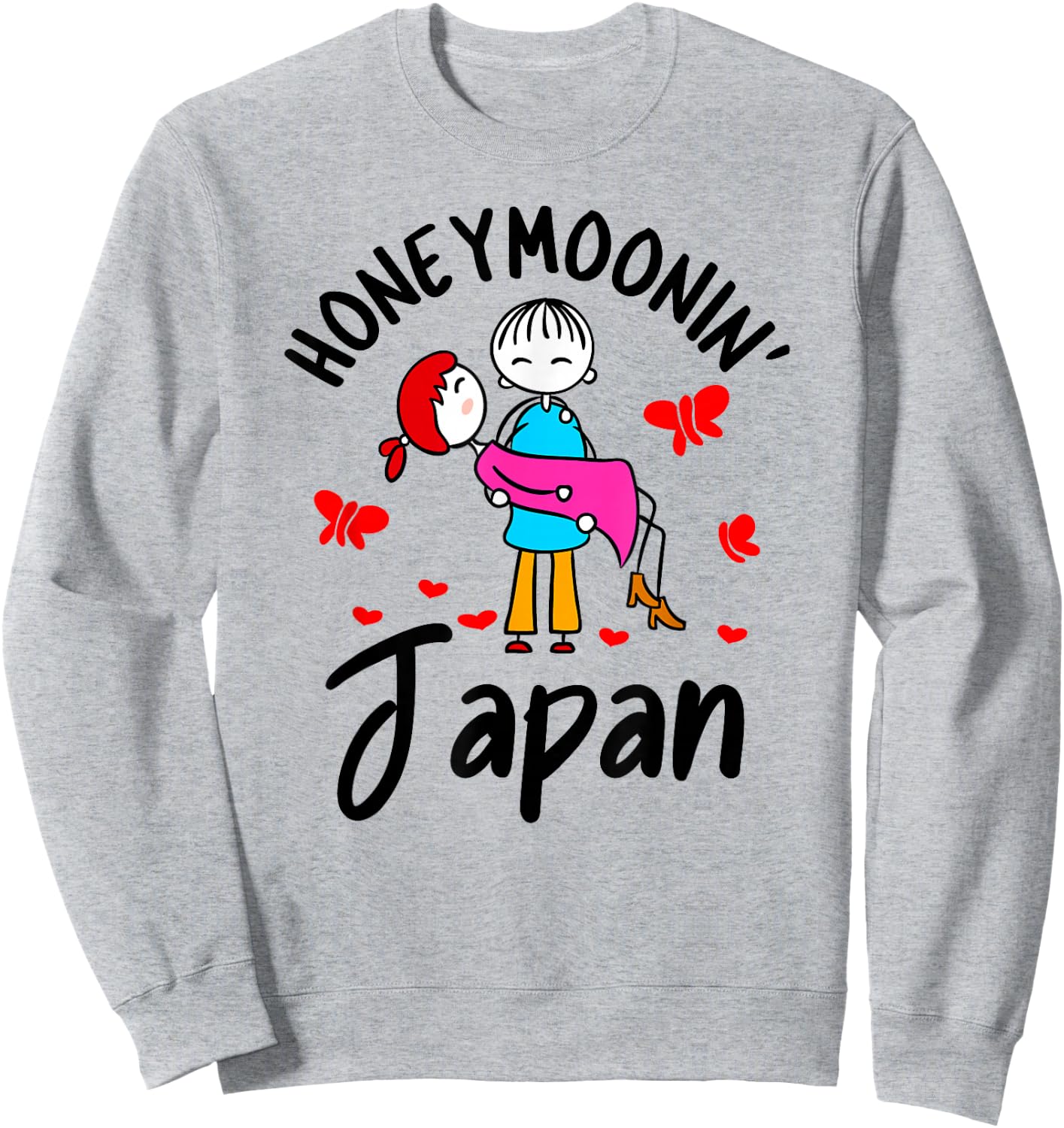 Honeymoonin' Shirt Honeymoon Couples Bride Groom Japan Asia Sweatshirt - Sweatshirt | Ash