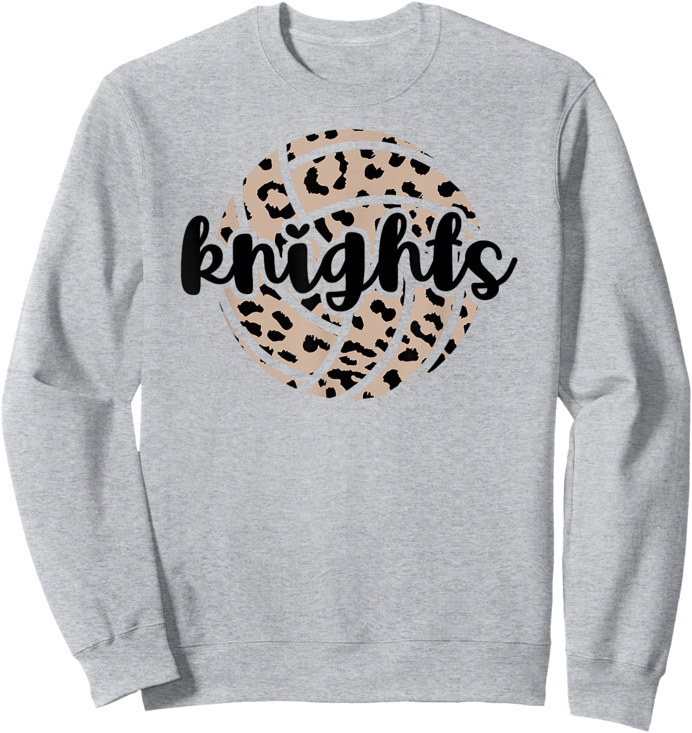 Knights Volleyball Team Cheetah Mascot School Spirit Game Sweatshirt - Sweatshirt | Ash