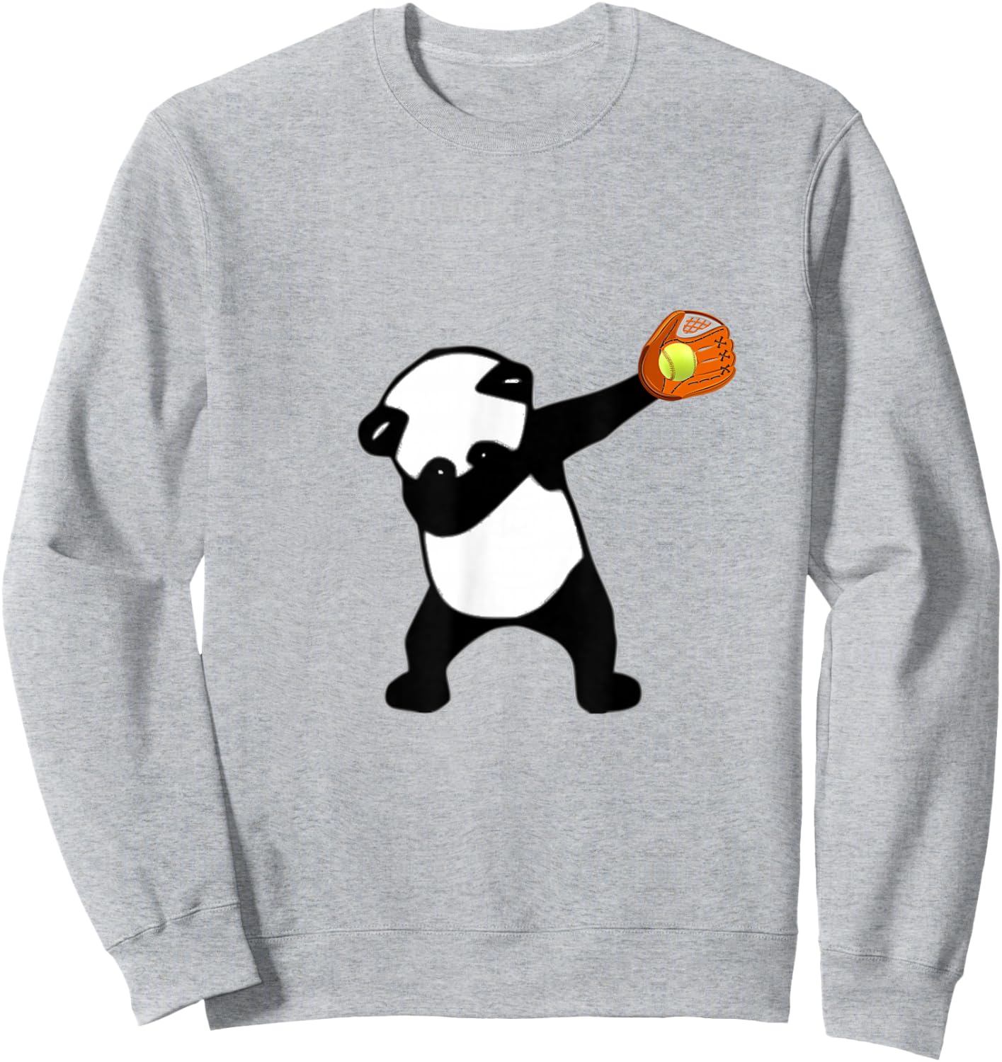 Dabbing Panda Bear Softball Baseball Glove Sport Sweatshirt - Sweatshirt | Ash