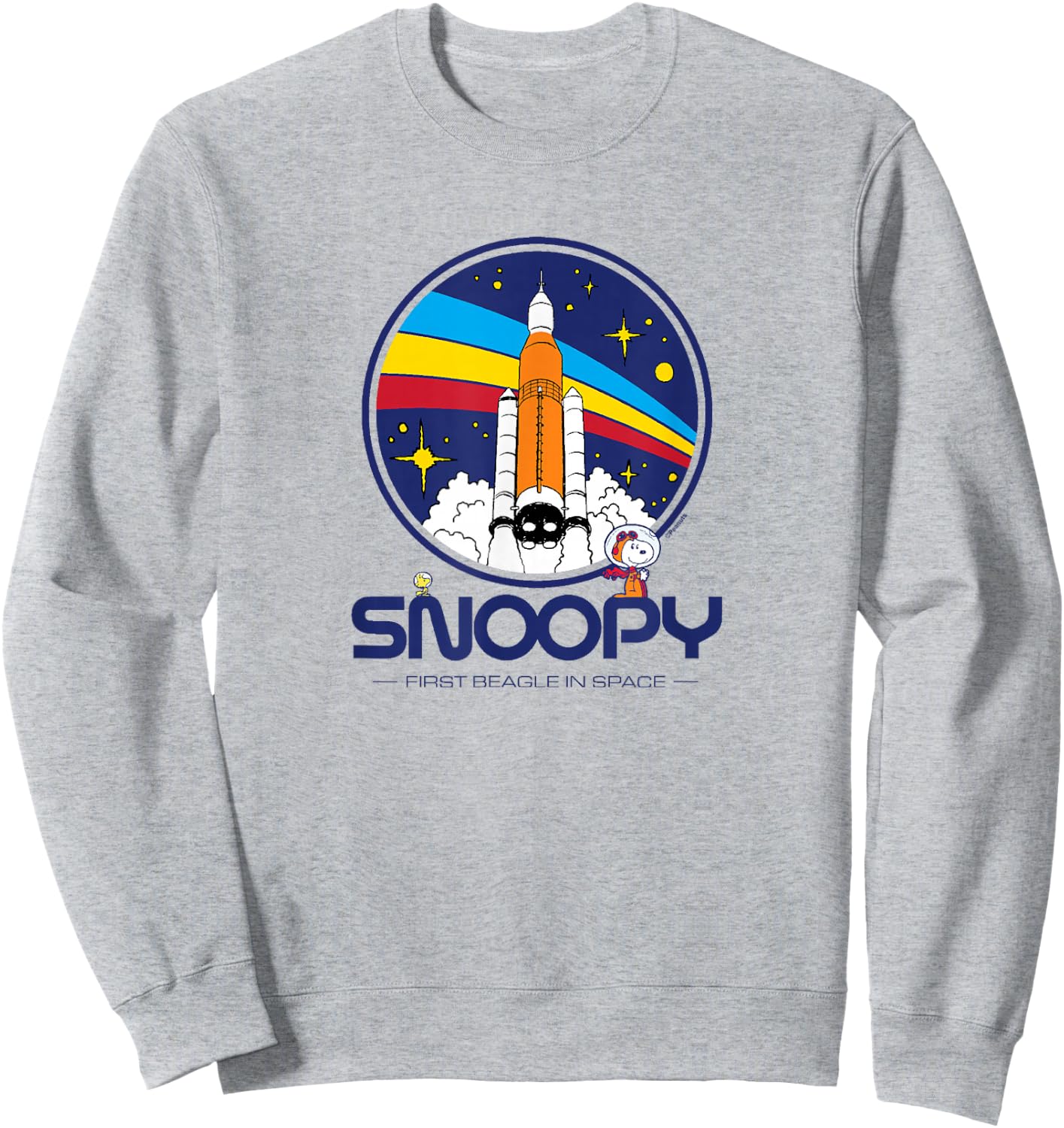 Peanuts - Snoopy First Beagle In Space Rocket Shuttle Sweatshirt - Sweatshirt | Ash