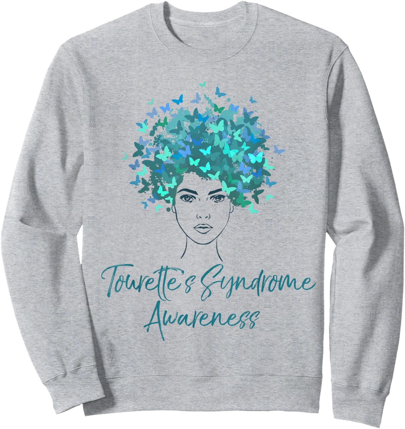 Tourette Syndrome Awareness Butterflies Gift Shirt Sweatshirt - Sweatshirt | Ash