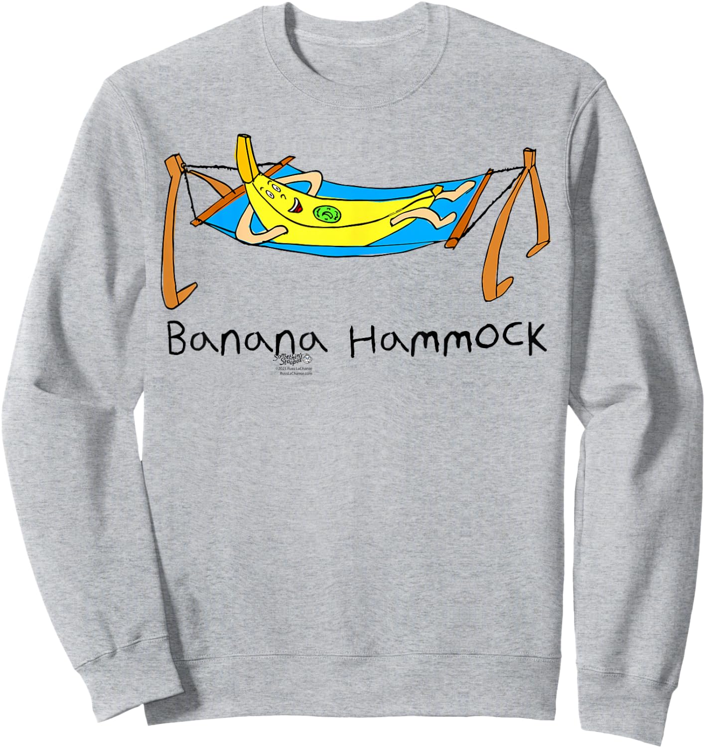 Banana Hammock Funny Dad Joke Word Design Sweatshirt - Sweatshirt | Ash