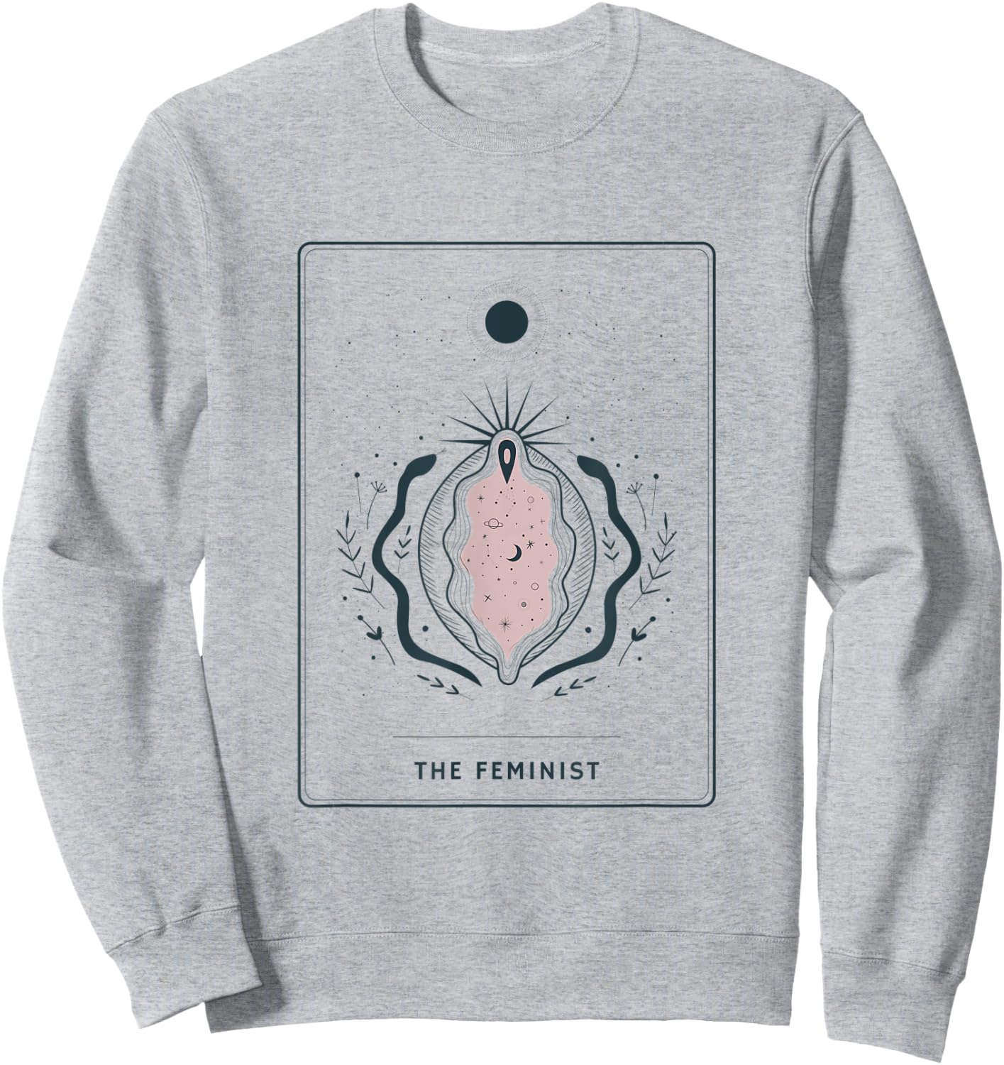 The Feminist Tarot Card - Celestial Moon and Snakes - Pagan Sweatshirt - Sweatshirt | Ash