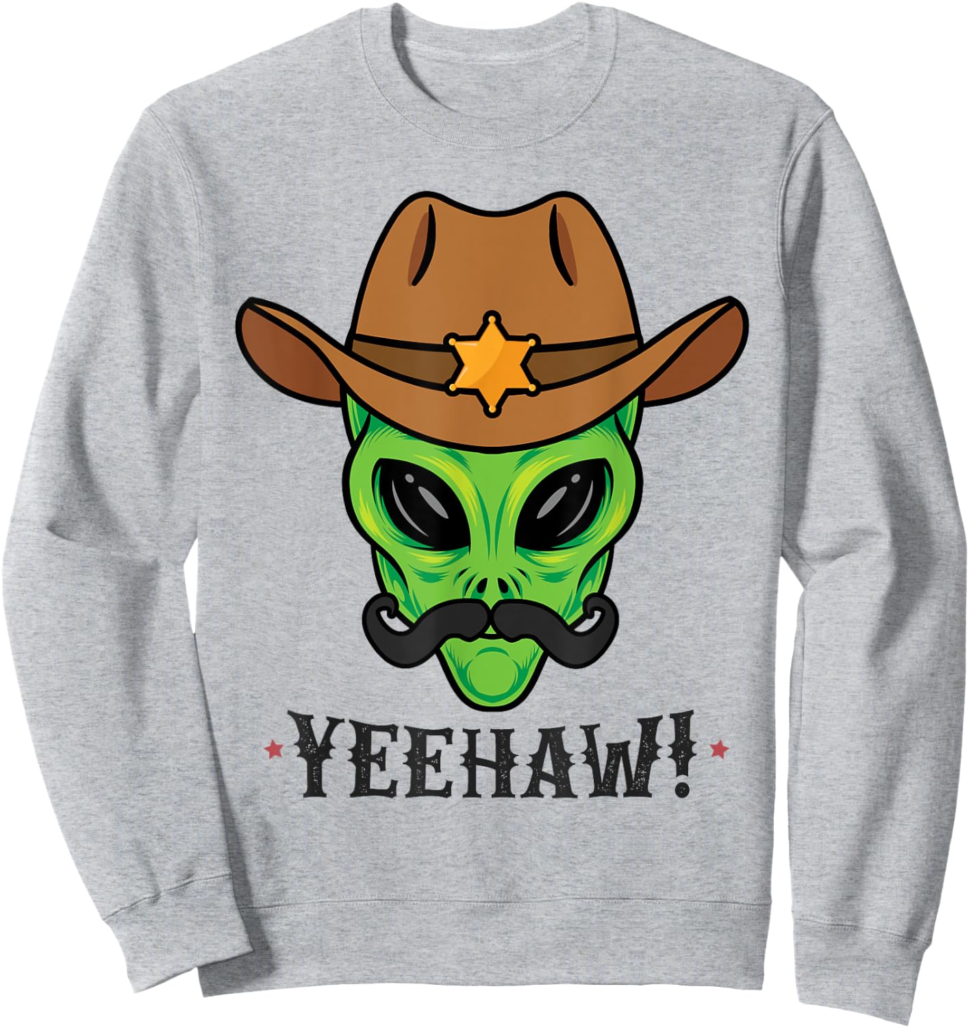 Space Yeehaw Alien Cowboy Halloween Alien Western Sweatshirt - Sweatshirt | Ash