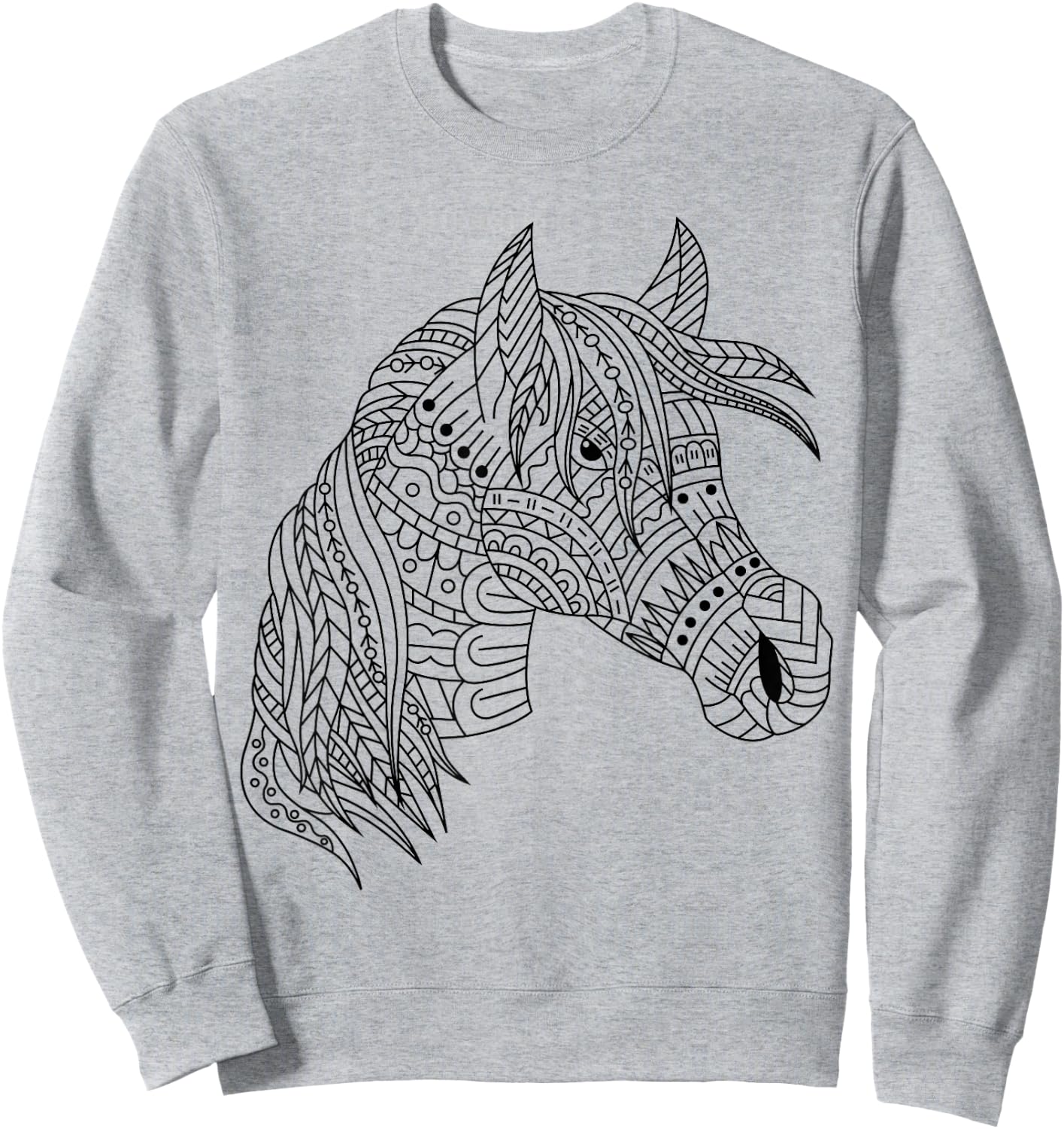 Cute horse to paint and color in for children Sweatshirt - Sweatshirt | Ash