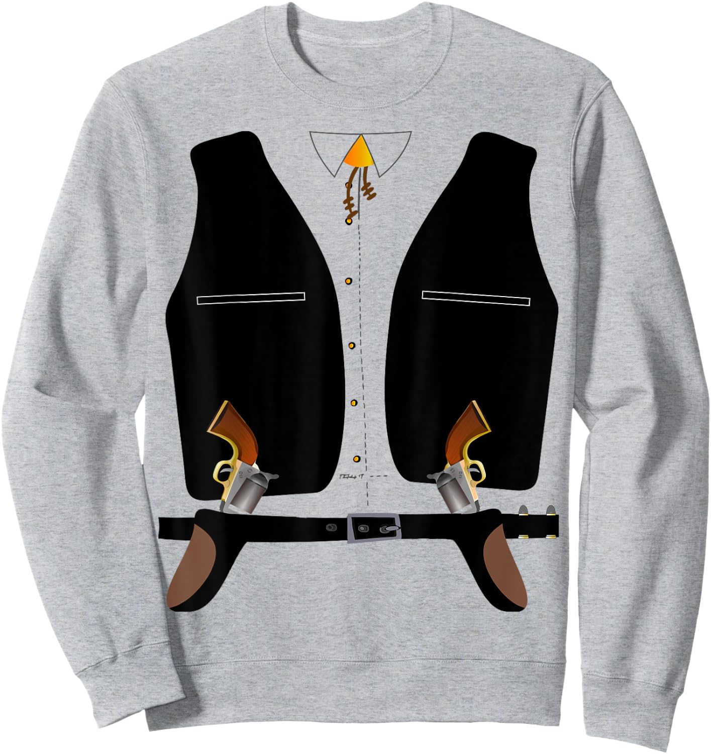 Old Style Western Cowboy, Bandit, Sheriff Halloween Costume Sweatshirt - Sweatshirt | Ash