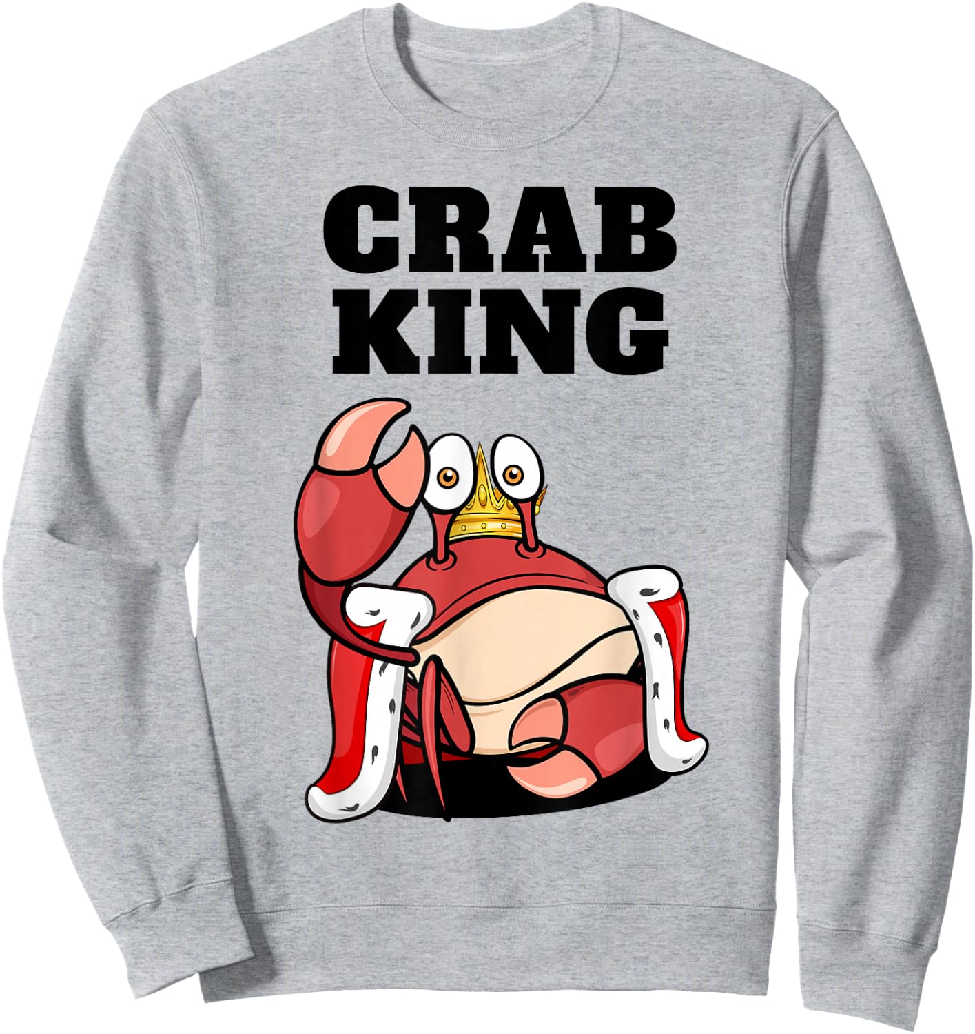 Crab Shirts for Boys | Crab King | Boys Crab Sweatshirt - Sweatshirt | Ash