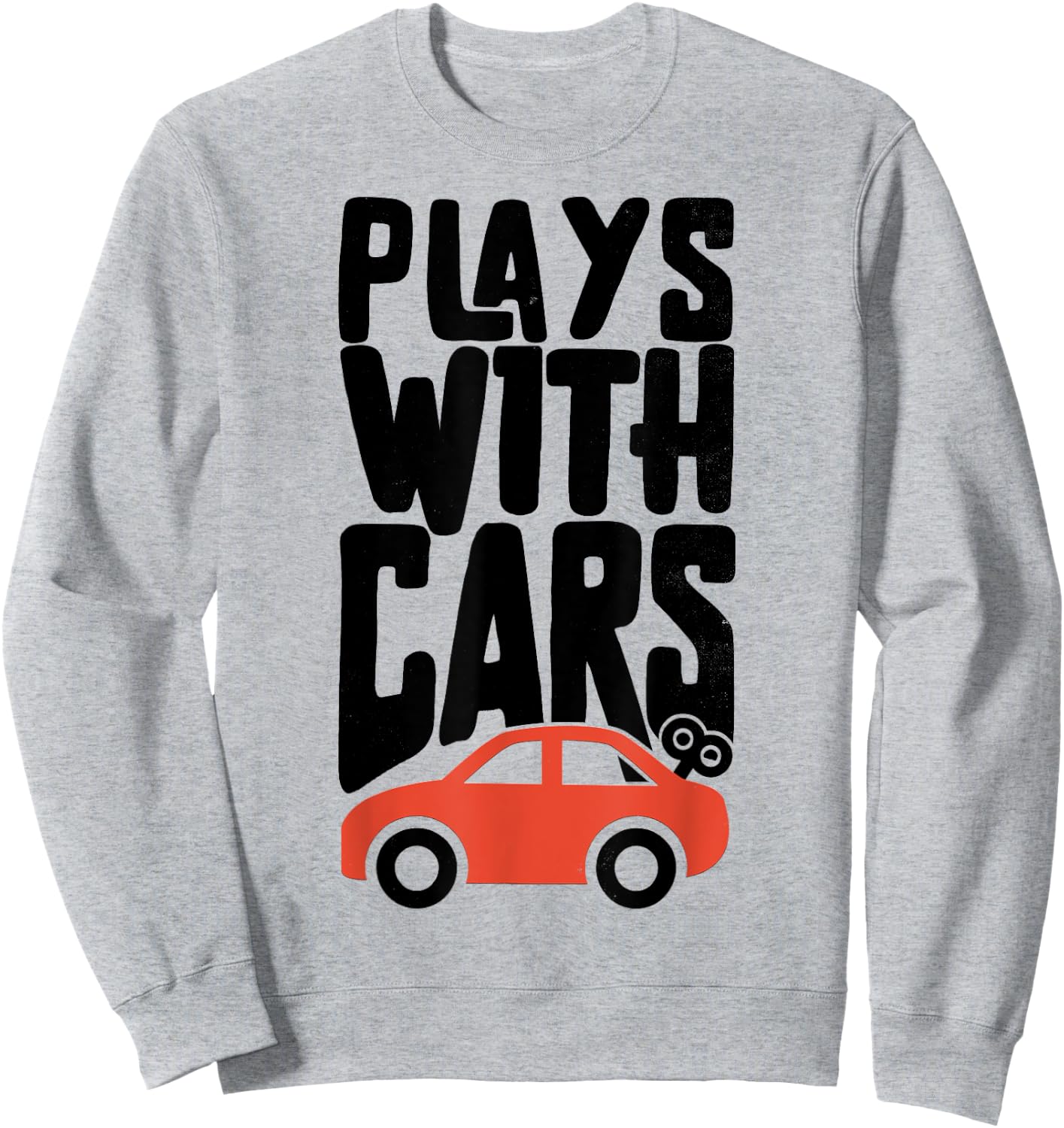 Plays With Cars Father And Son Matching Sweatshirt - Sweatshirt | Ash
