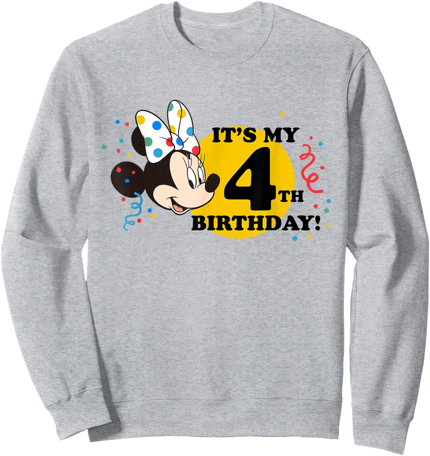 Disney Minnie Mouse 4th Birthday Sweatshirt - Sweatshirt | Ash