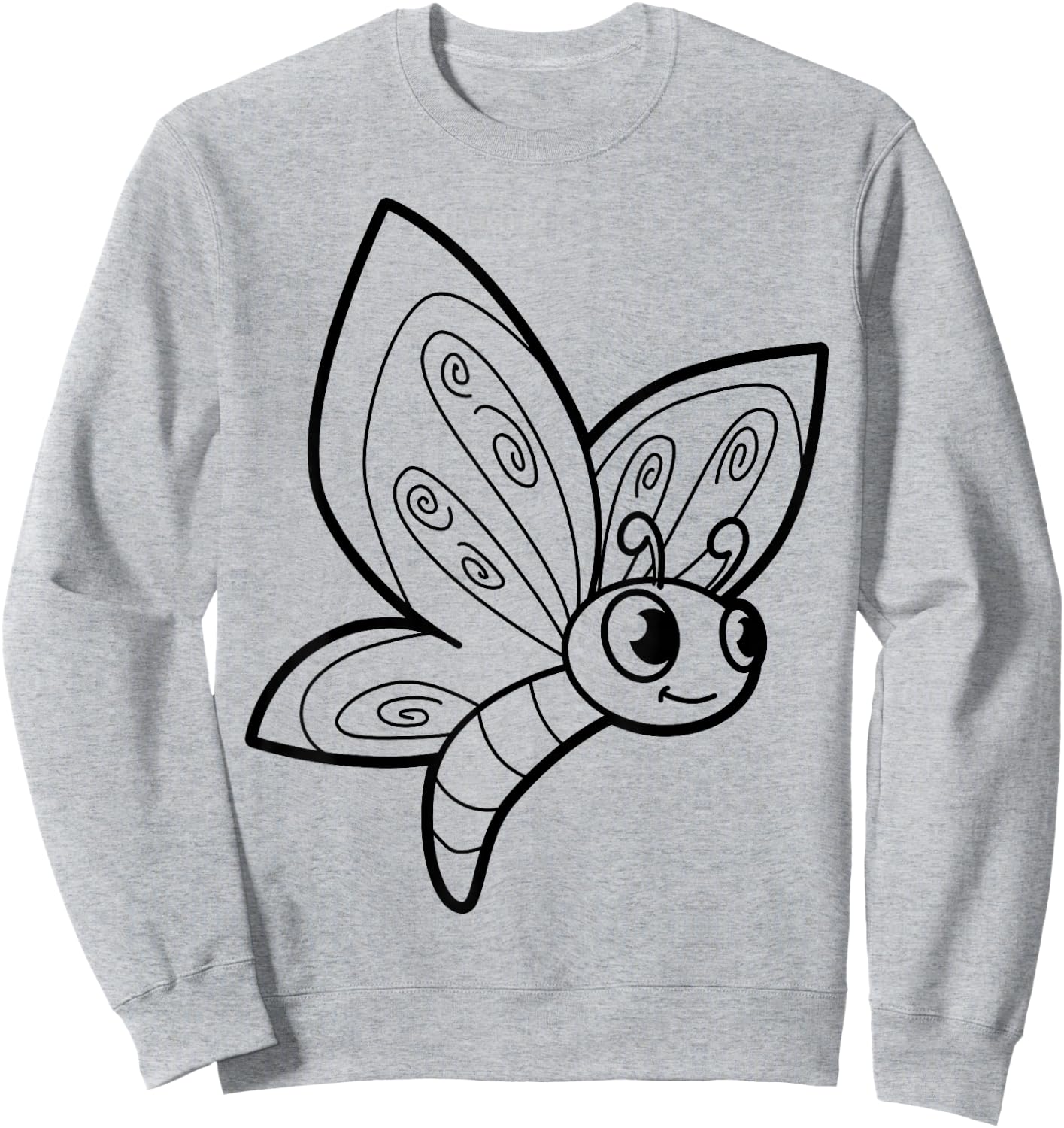 Cute butterfly to paint and color in for children Sweatshirt - Sweatshirt | Ash