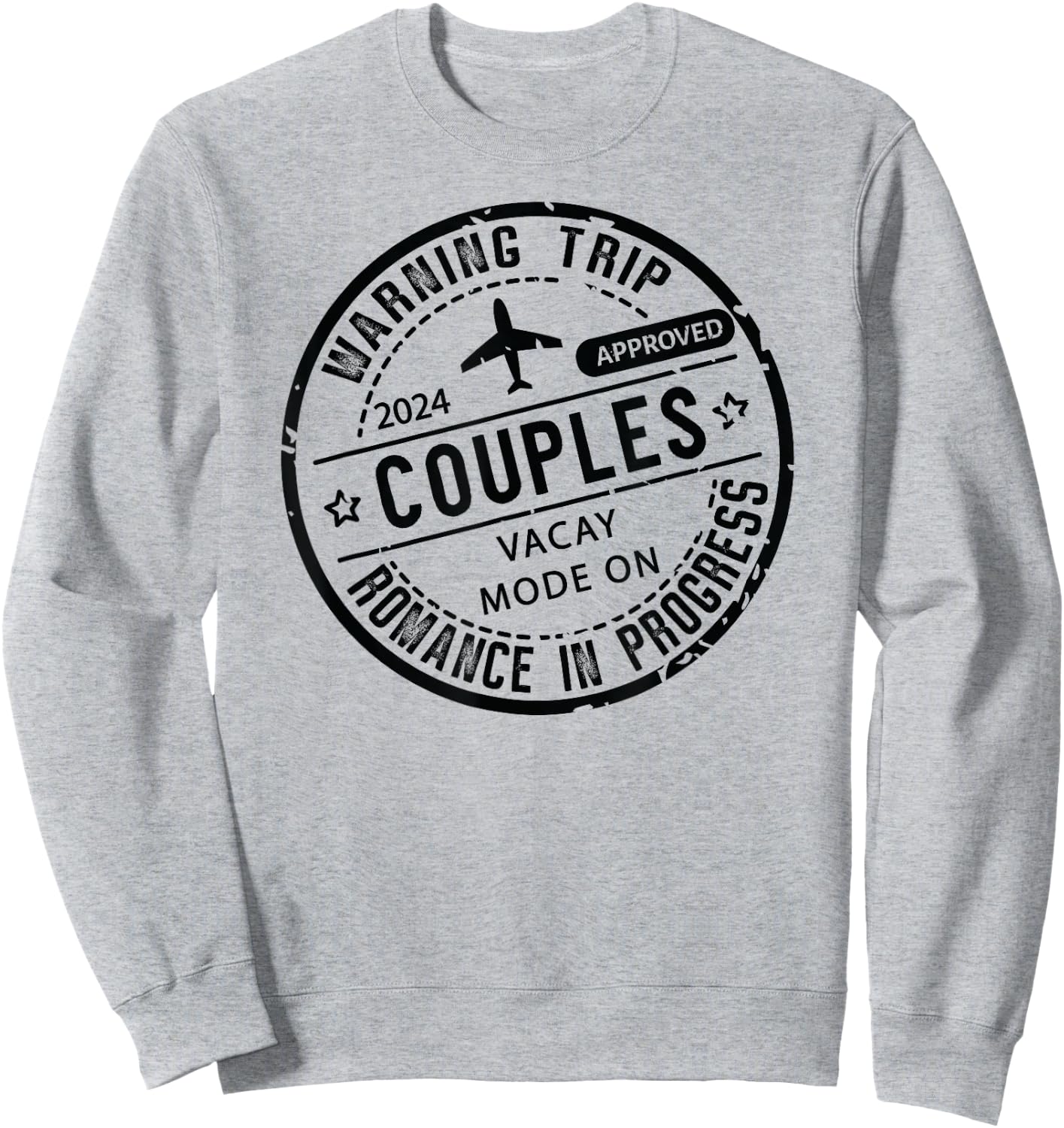 2024 couples Trip in Progress of Romantic Baecation Matching Sweatshirt - Sweatshirt | Ash