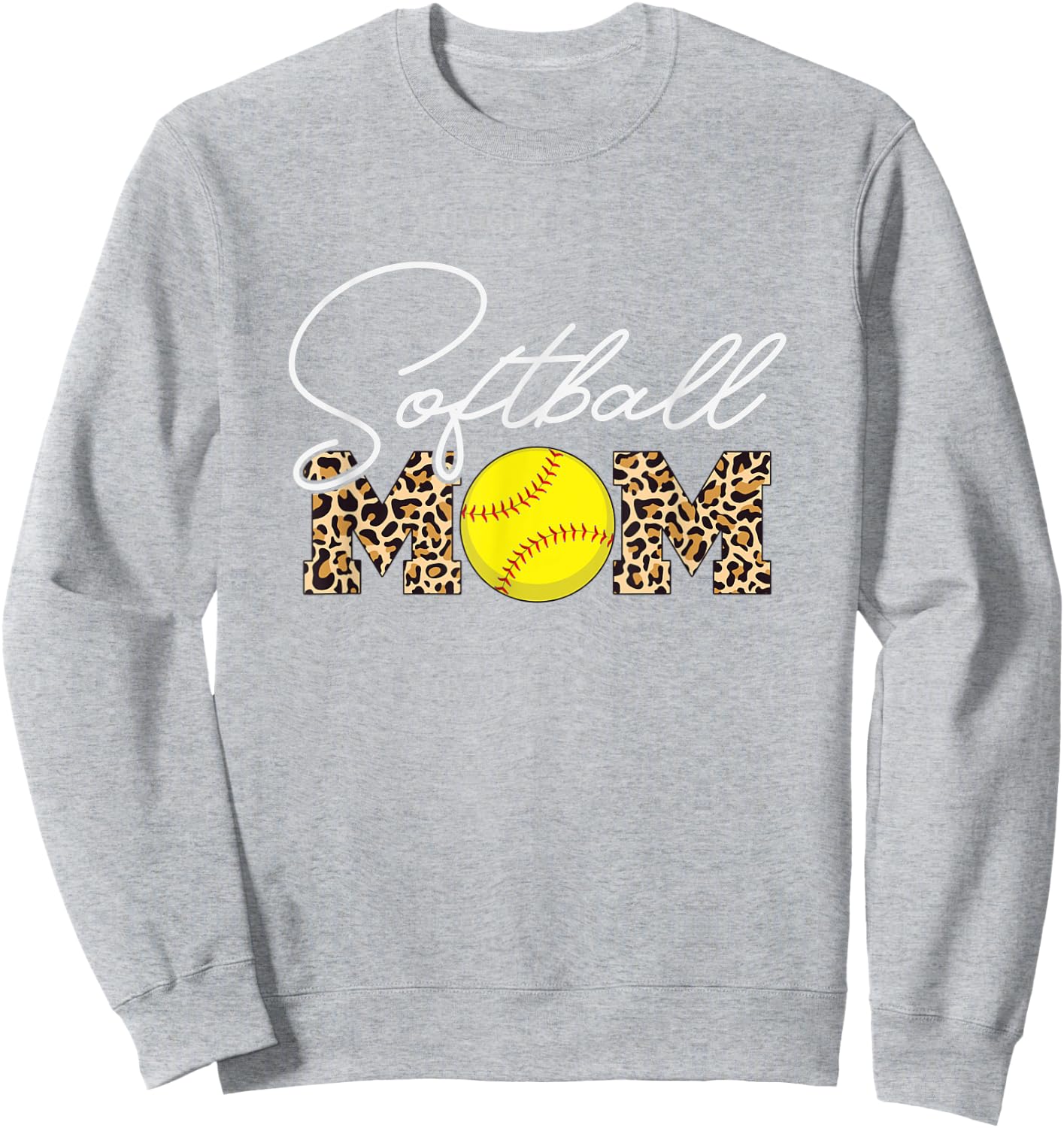 Softball Mom - Leopard Print - Light Blue Sweatshirt - Sweatshirt | Ash