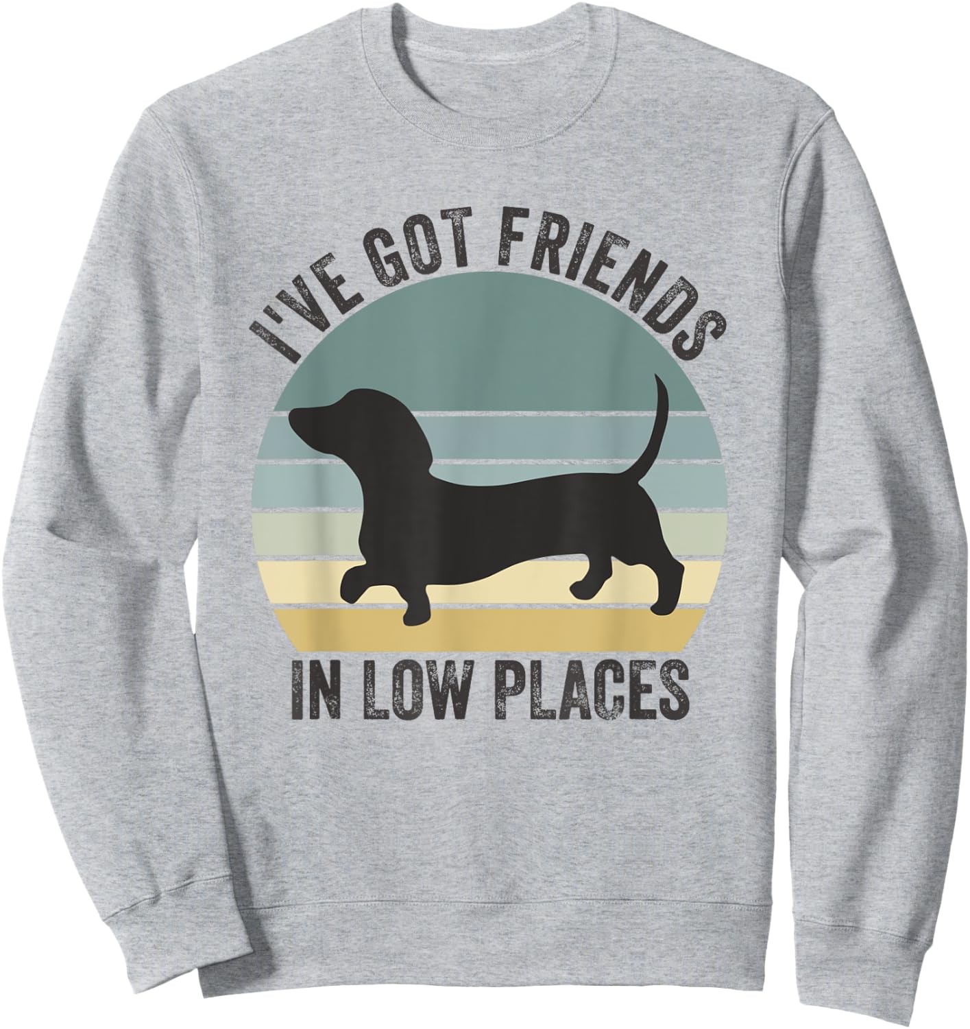 Dachshund I've Got Friends In Low Places Dog Sweatshirt - Sweatshirt | Ash