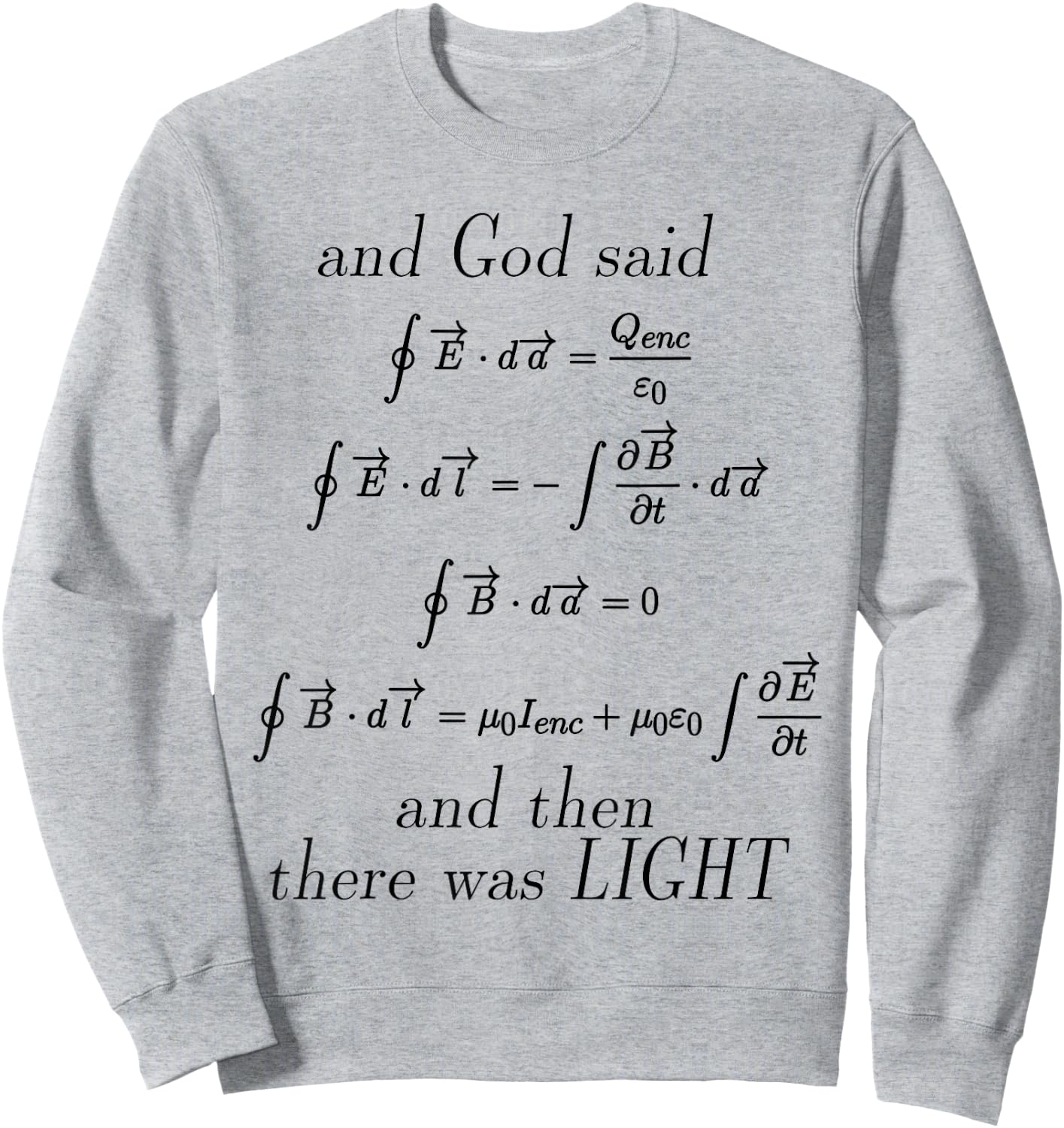 God Said Maxwell's Equations Integral Form Geeks T Shirts Sweatshirt - Sweatshirt | Ash