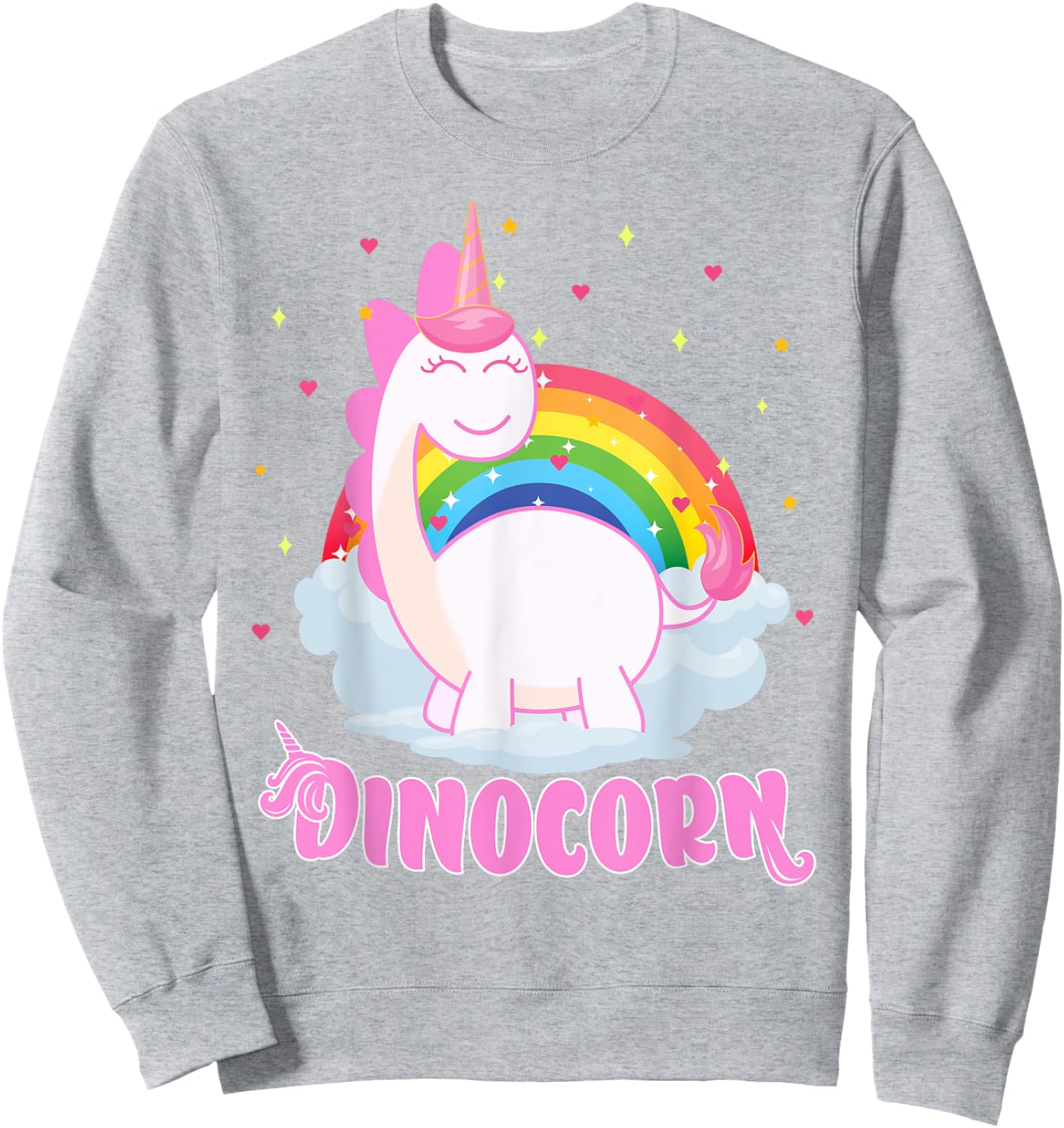 Cool Dinocorn Gift Unicorn and Dinosaur Lover Boys Girls Sweatshirt - Sweatshirt | Ash
