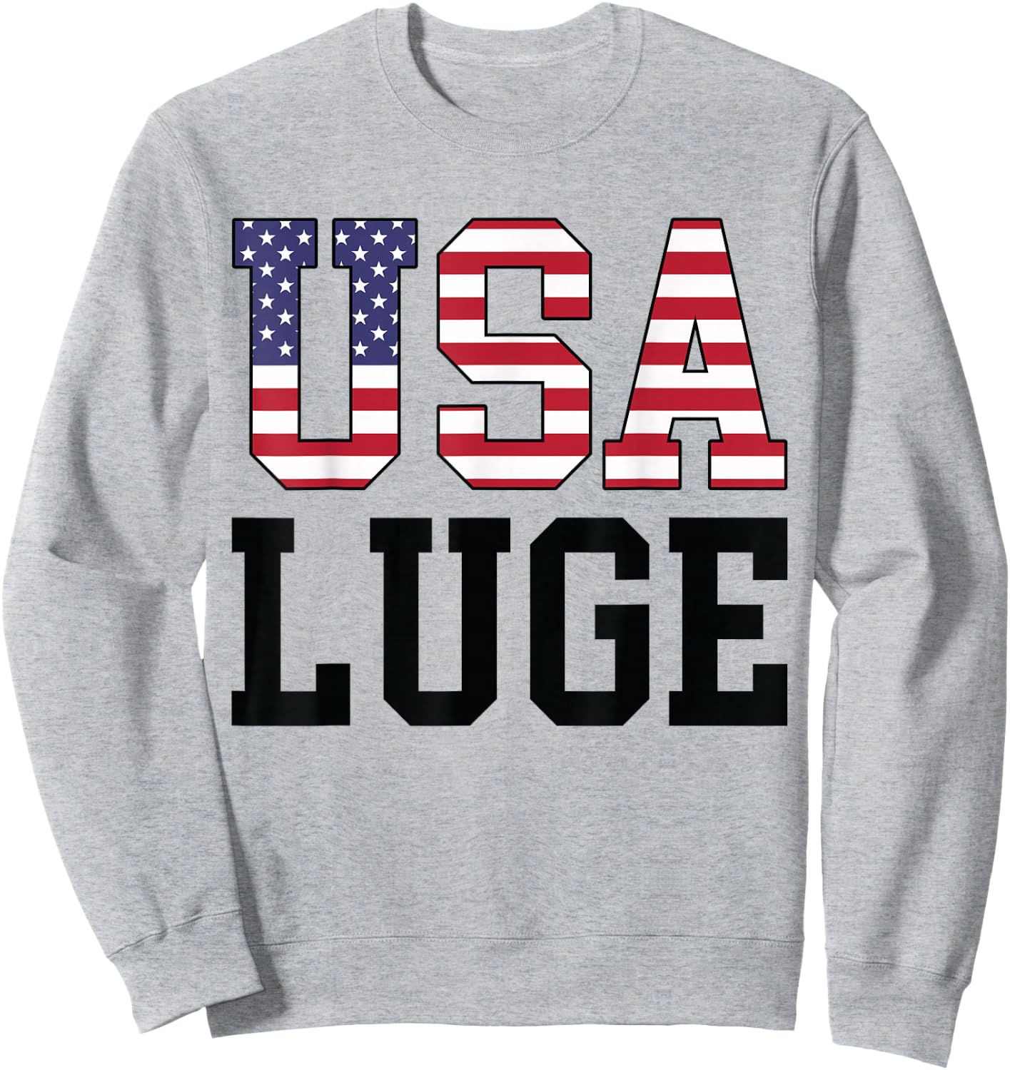 USA Flag Luge Rider - American USA Luge Sweatshirt - Sweatshirt | Ash