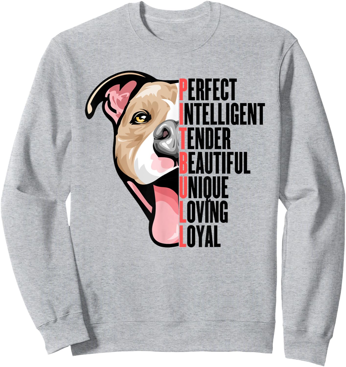 PABLO'S PAW PRINTS Pitbull Proud Pitbull Owners -Adults Kids Grey Small Sweatshirt - Sweatshirt | Ash