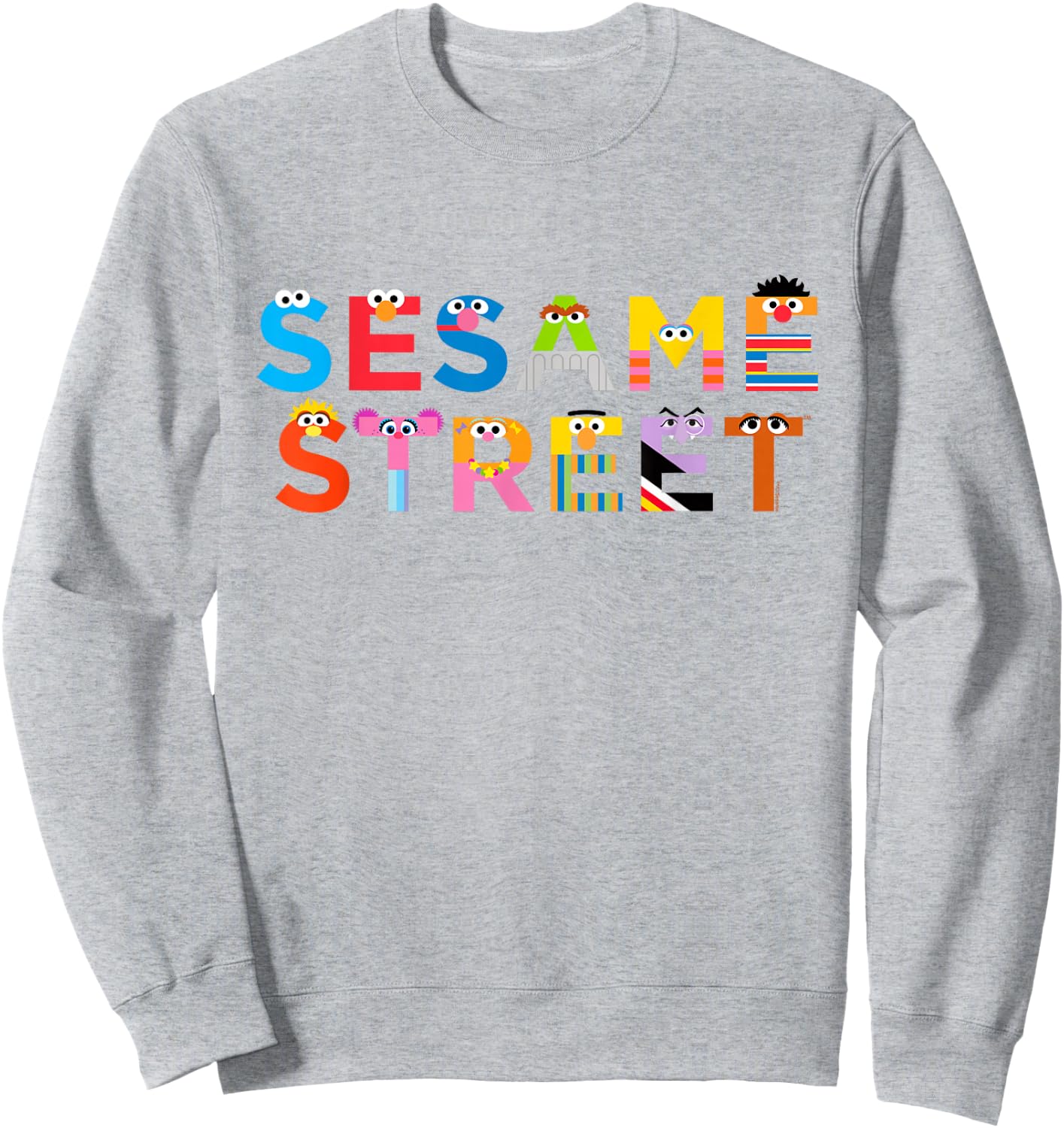 Sesame Street with Monster Letters Sweatshirt - Sweatshirt | Ash