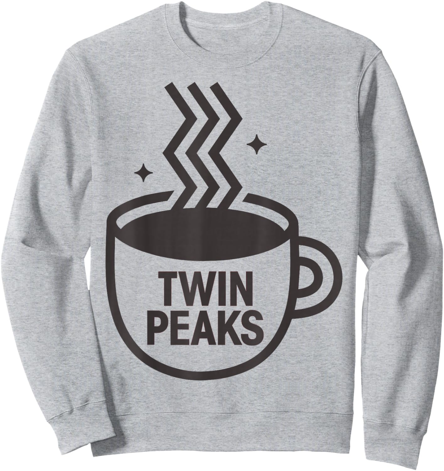 Twin Peaks Lodge Cup Of Coffee Graphic Sweatshirt - Sweatshirt | Ash