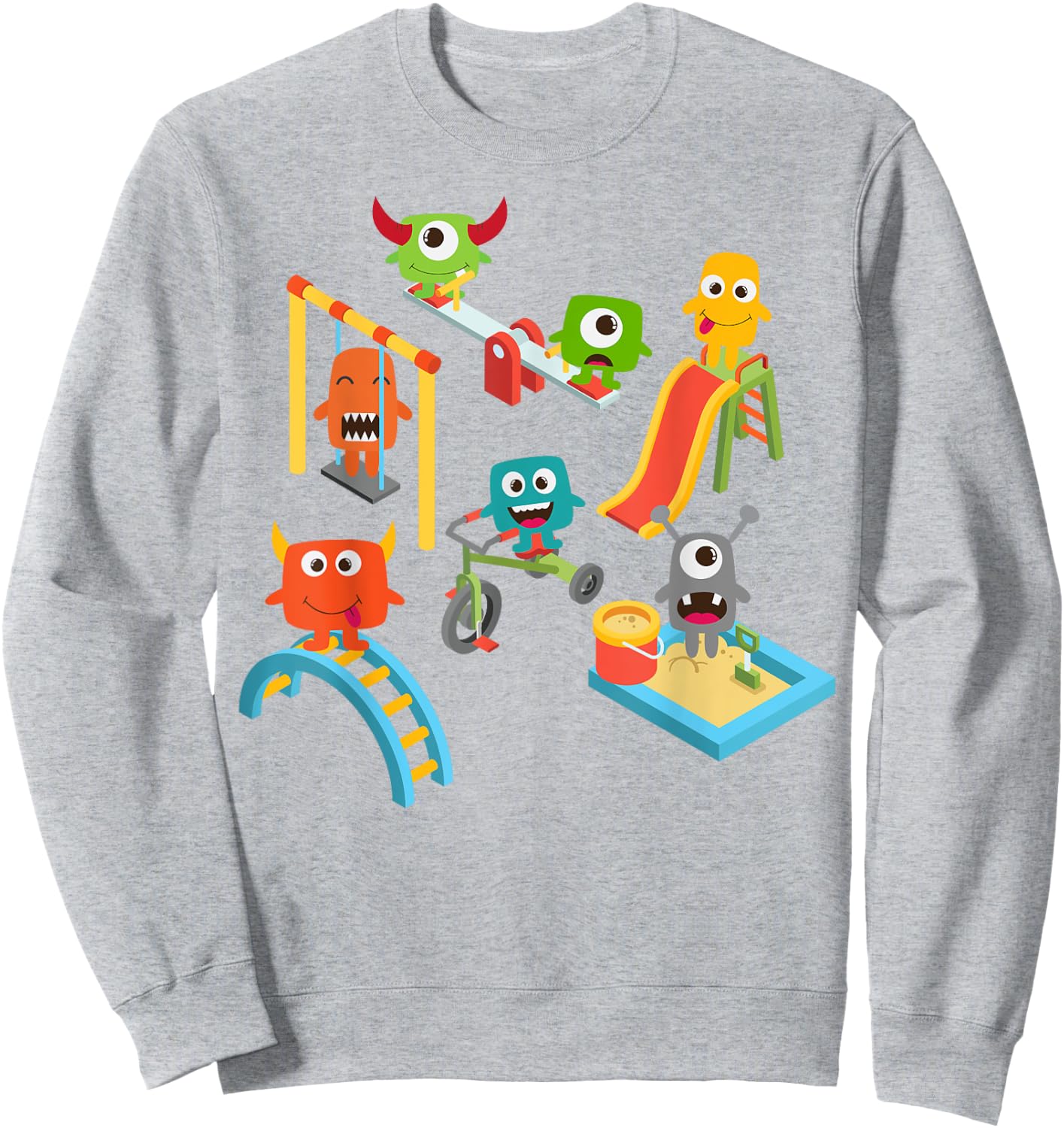Fun Monster School Playground for Boys, Girls, Grown Ups Sweatshirt - Sweatshirt | Ash