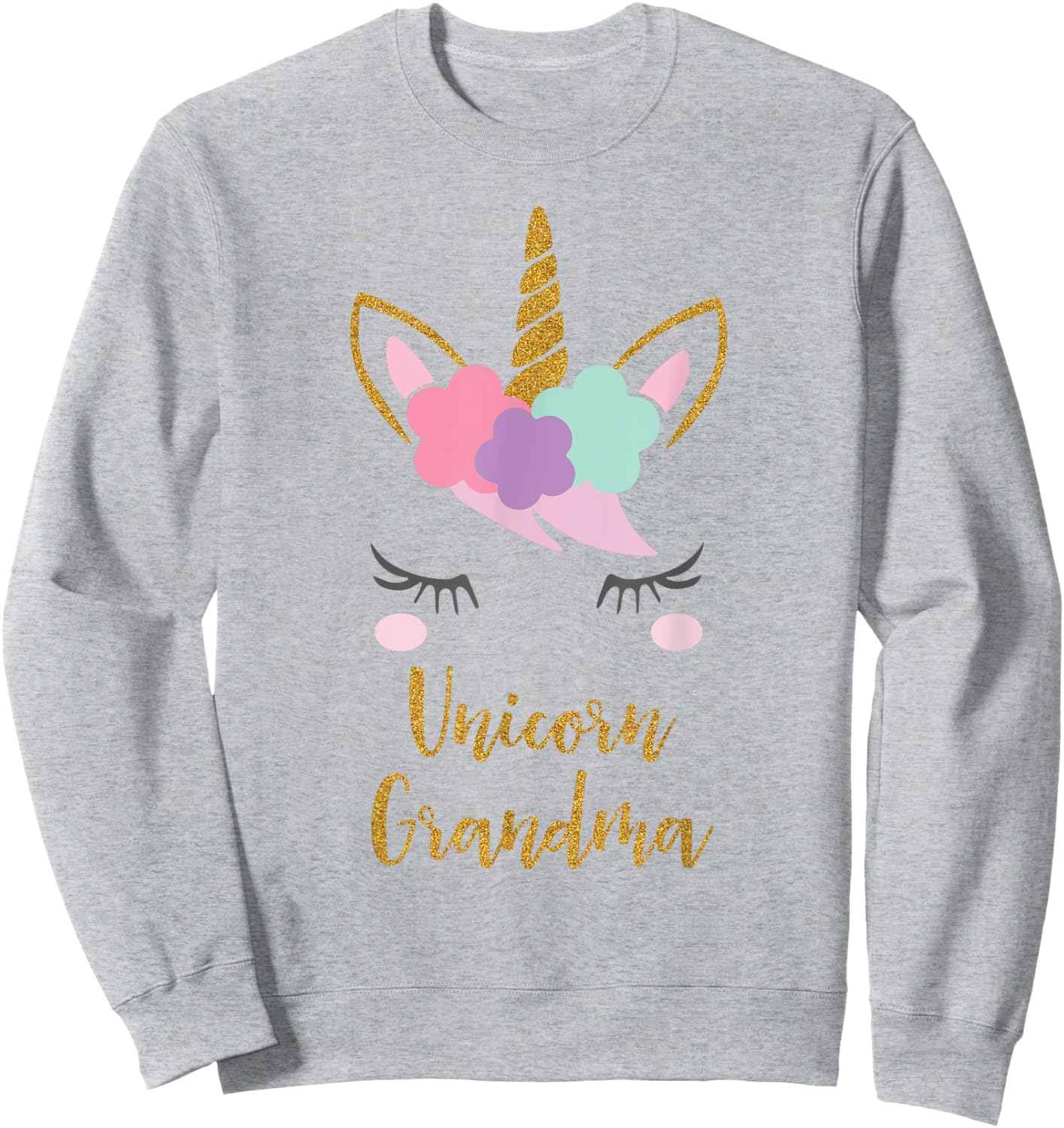 Unicorn Grandma Shirt, Grandma of the Birthday Girl Gift Sweatshirt - Sweatshirt | Ash
