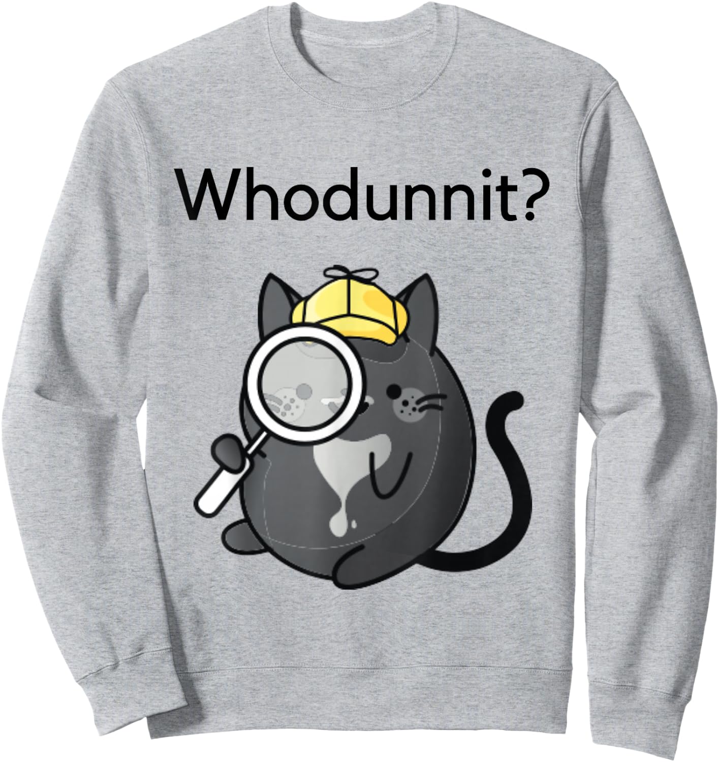 Cosy Crime Whodunnit? Cute Cozy Cat Mystery Sleuth Detective Sweatshirt - Sweatshirt | Ash