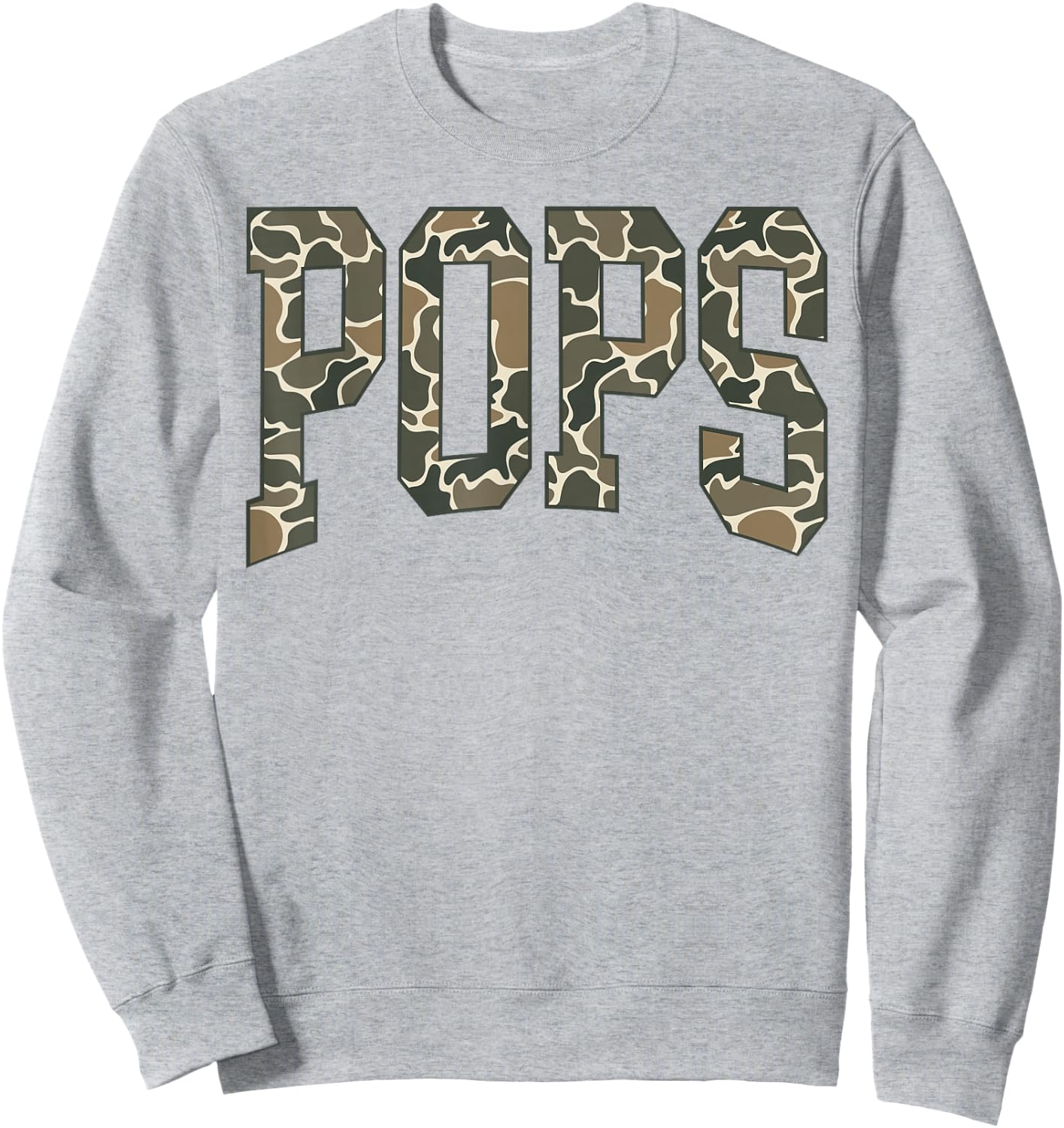 Pops Camo Camouflage Father's Day Grandfather Sweatshirt - Sweatshirt | Ash