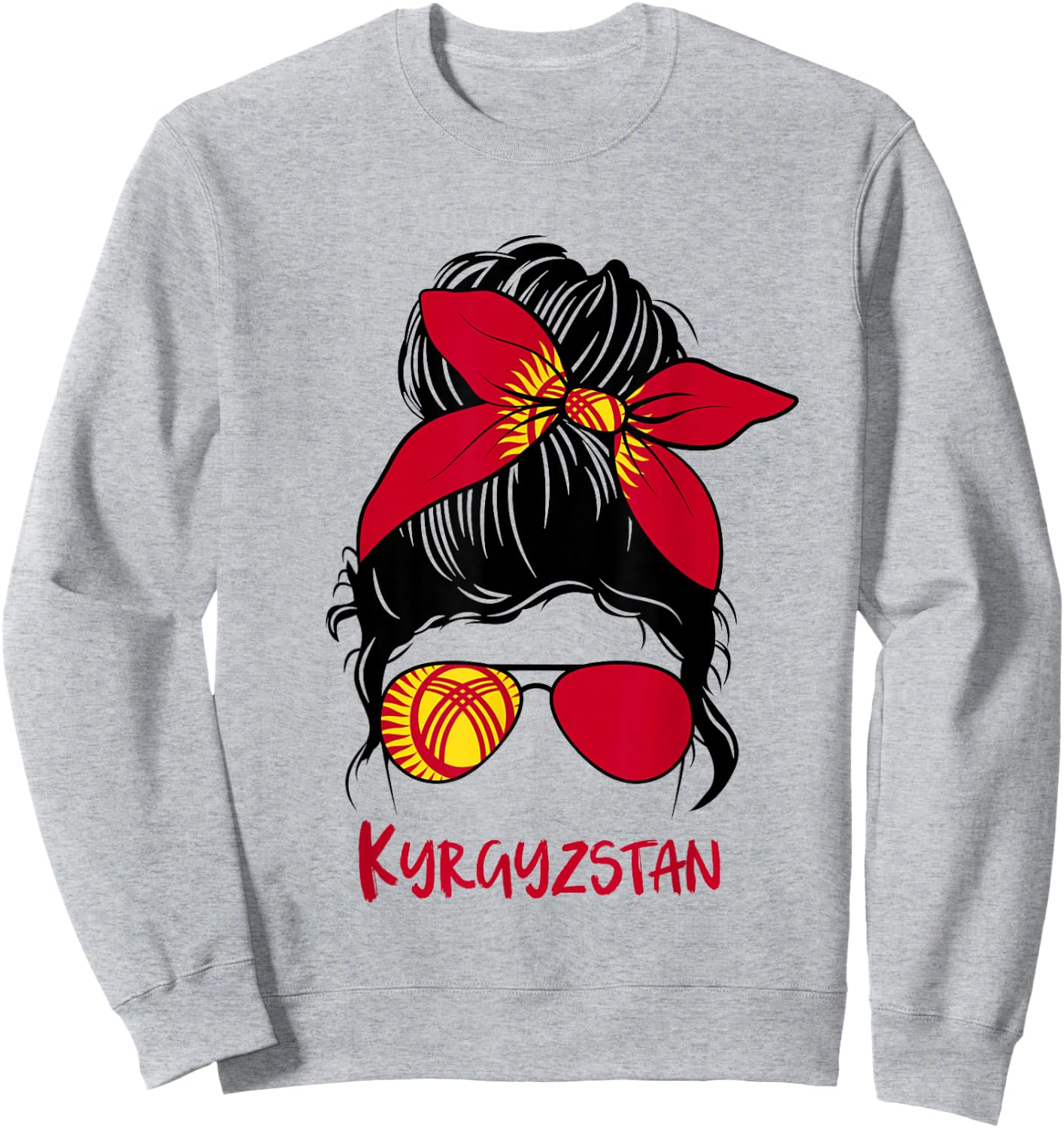 Kyrgyz Girl Kyrgyzstan girl Kyrgyzstan woman flag Sweatshirt - Sweatshirt | Ash