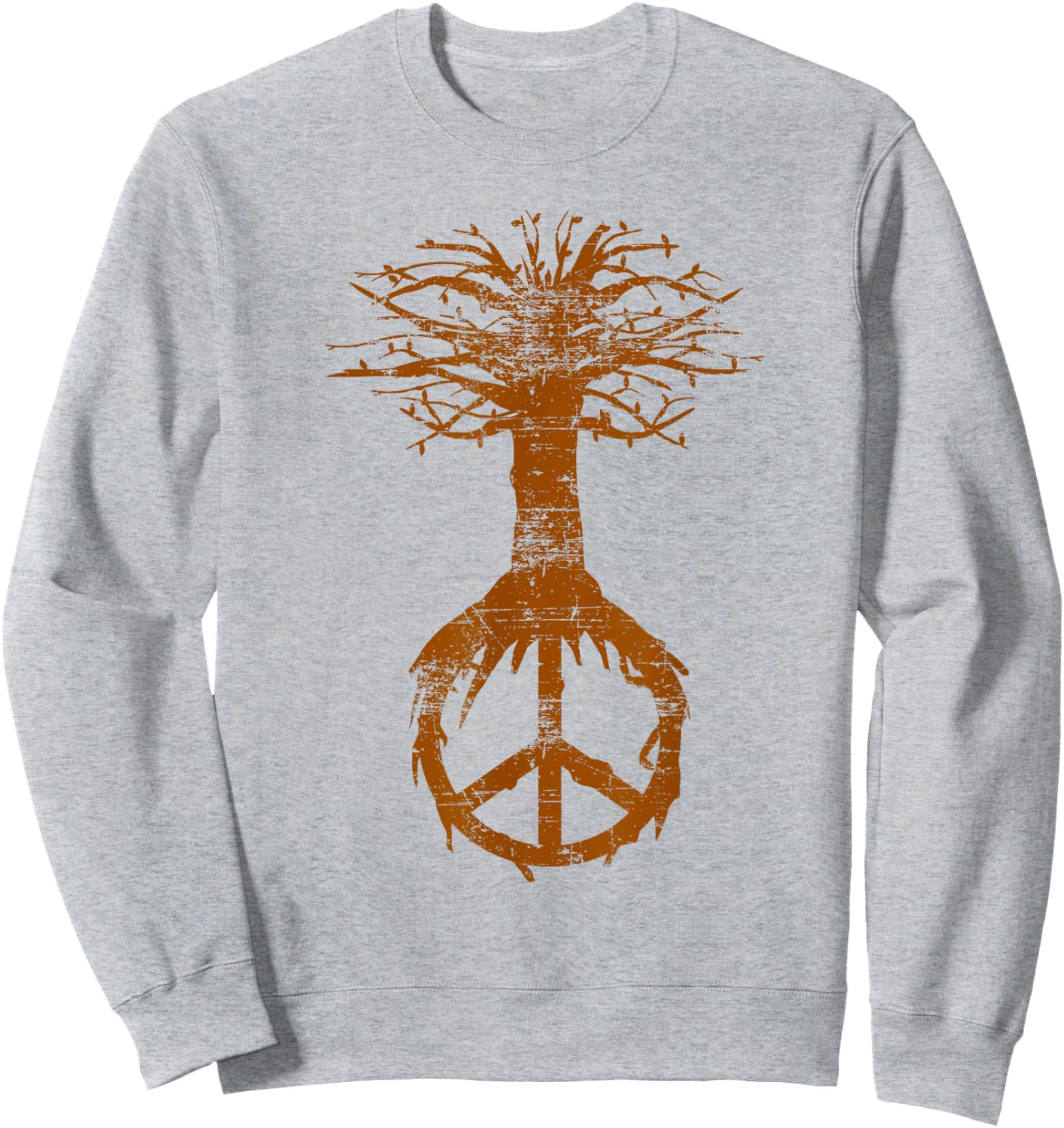 Hippie Tree Peace Sign Shirt | Cute Nature Lovers Gift Sweatshirt - Sweatshirt | Ash