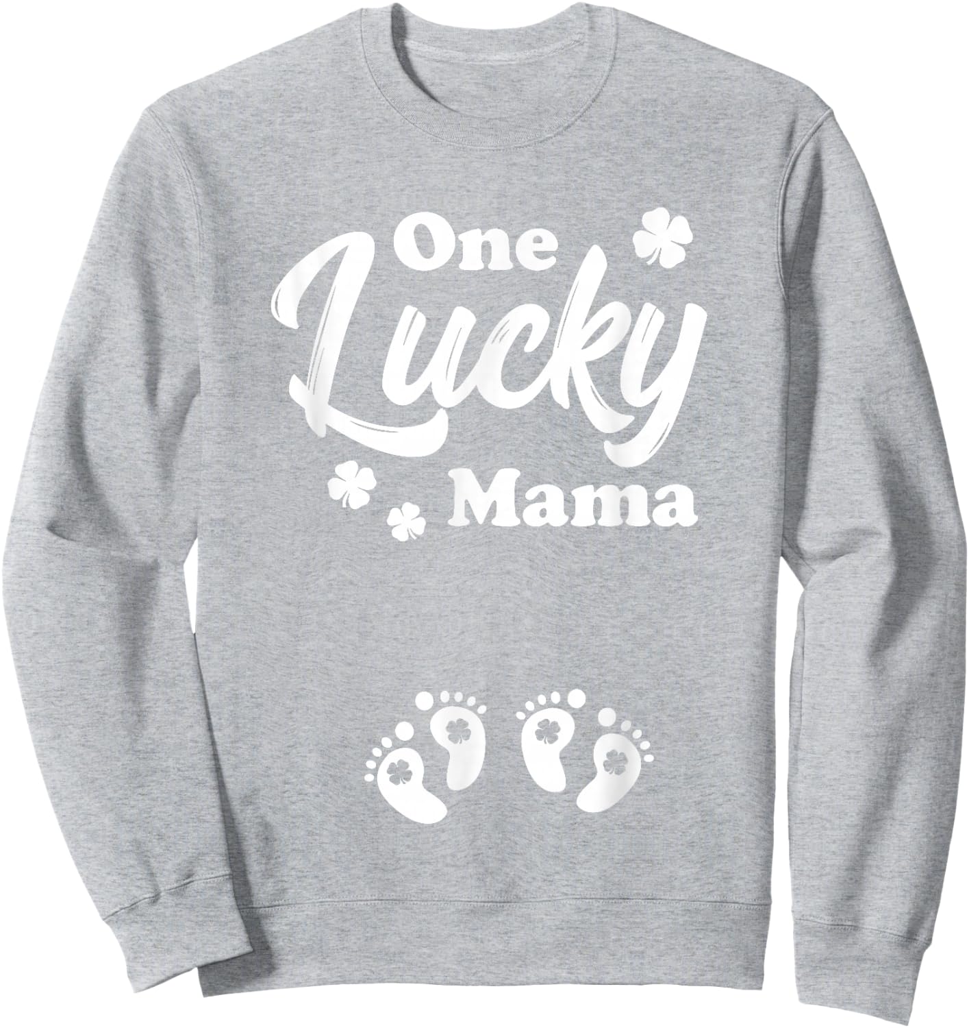 One Lucky Mama Shirt Mom of Twins St Patrick's Pregnancy Sweatshirt - Sweatshirt | Ash