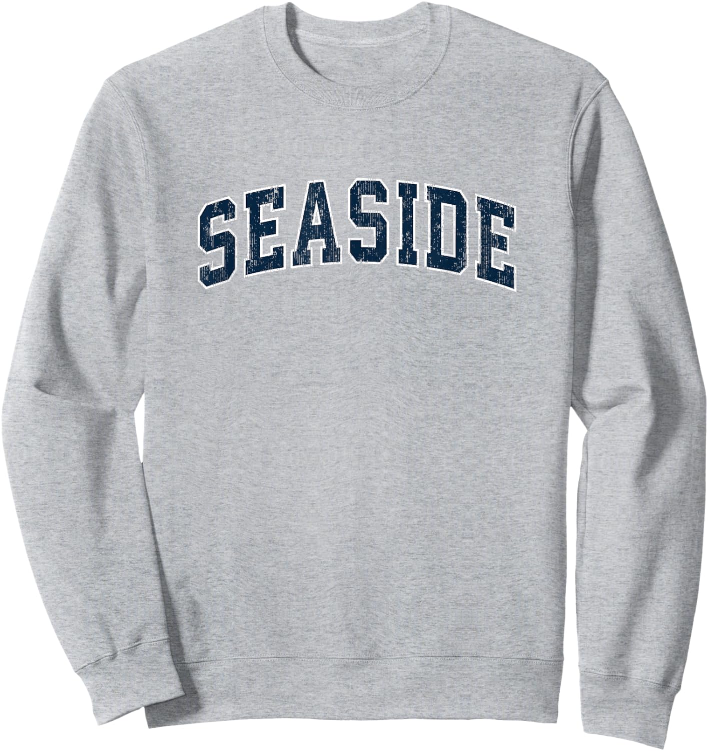 Seaside California CA Vintage Sports Design Navy Design Sweatshirt - Sweatshirt | Ash