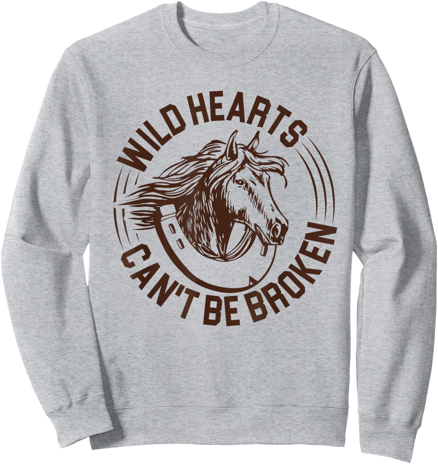 Wild Hearts Can't Be Broken - Chin up Heels Down Horse Lover Sweatshirt - Sweatshirt | Ash