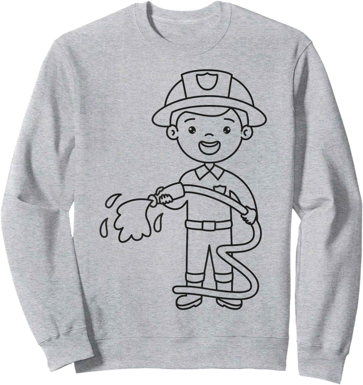 Fireman to paint & color for kids Firefighter Sweatshirt - Sweatshirt | Ash