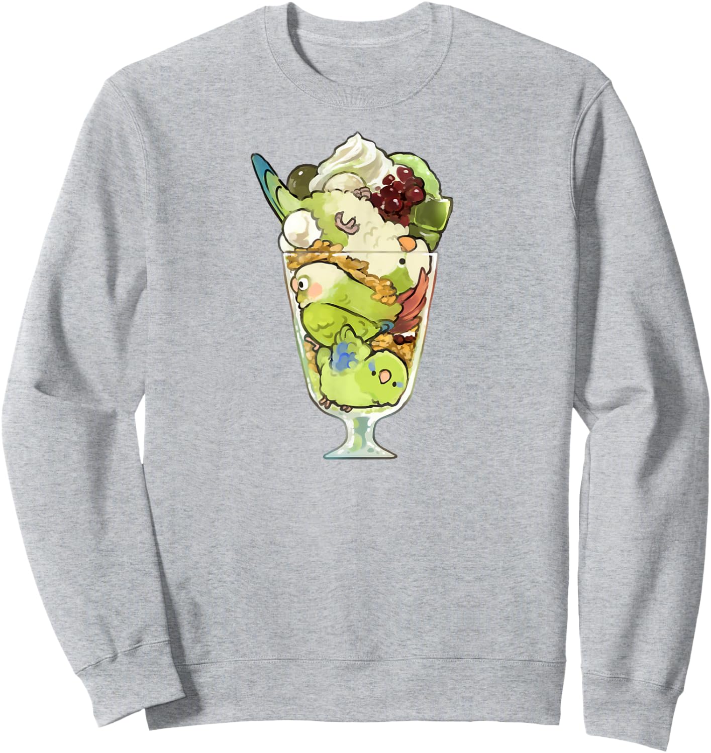 Bird Parfait (Green) Quaker Green Cheek Conure Parrotlet Sweatshirt - Sweatshirt | Ash