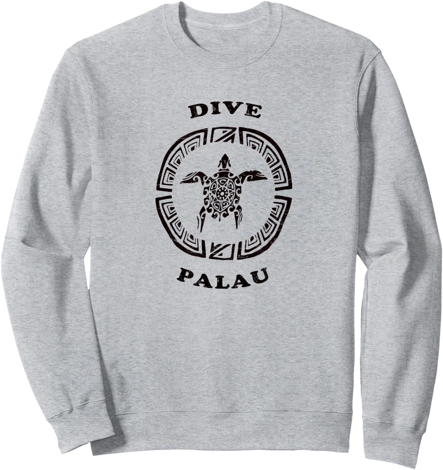 Dive Palau Vintage Tribal Turtle Vacation Gift Sweatshirt - Sweatshirt | Ash