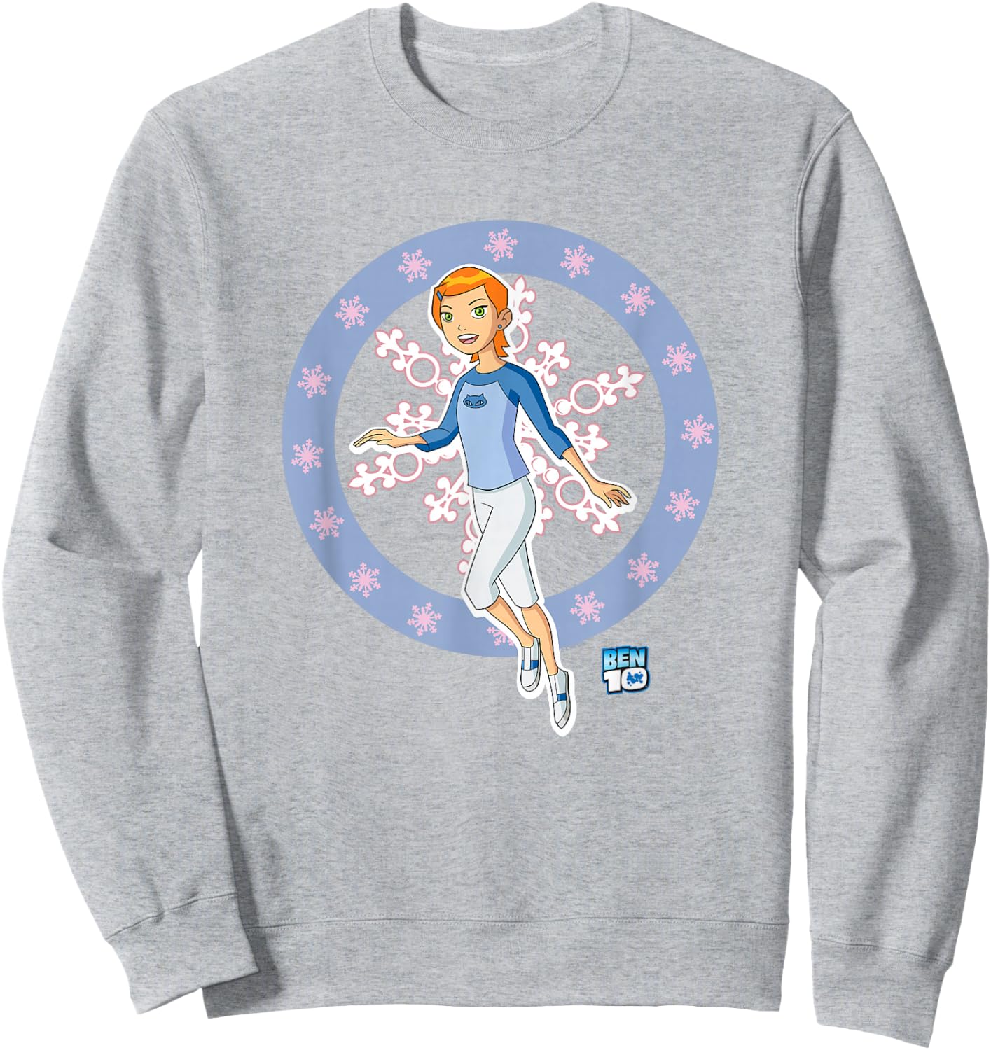 Ben 10: Alien Force Kid Gwen Tennyson Snowflakes Logo Sweatshirt - Sweatshirt | Ash