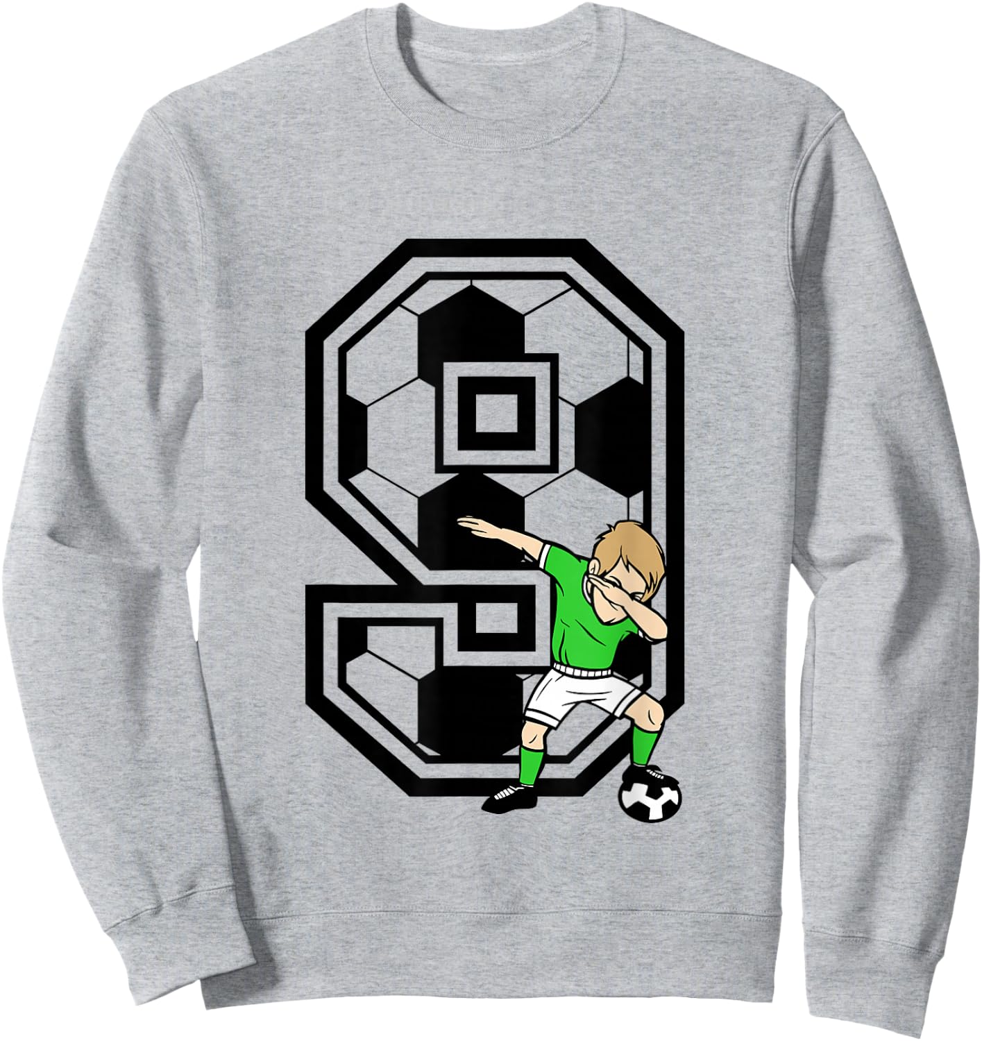 9 Year Old Boy Soccer Player 9th Birthday Kids Sweatshirt - Sweatshirt | Ash
