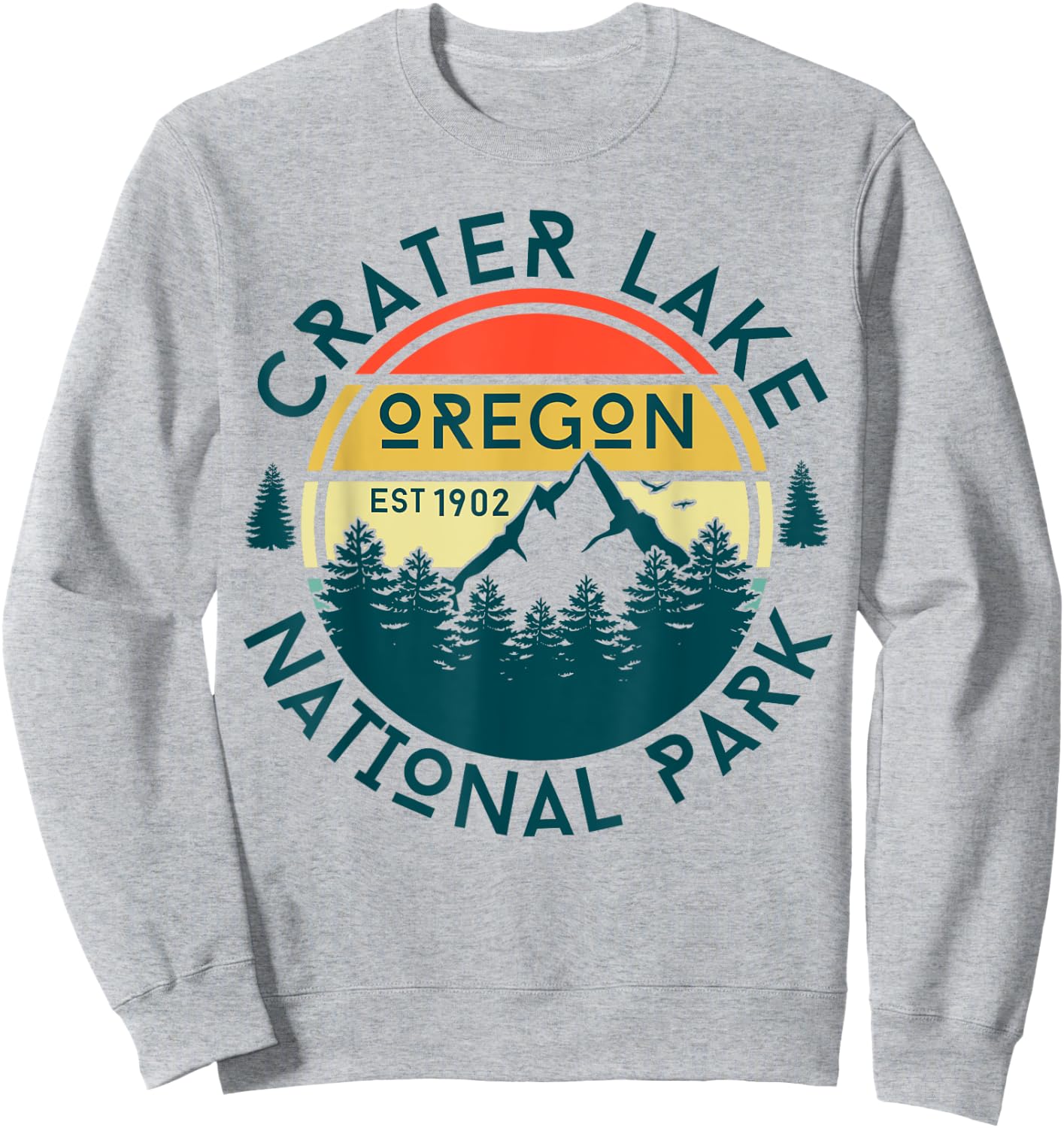 Crater Lake National Park Oregon Hiking Nature Outdoors Sweatshirt - Sweatshirt | Ash