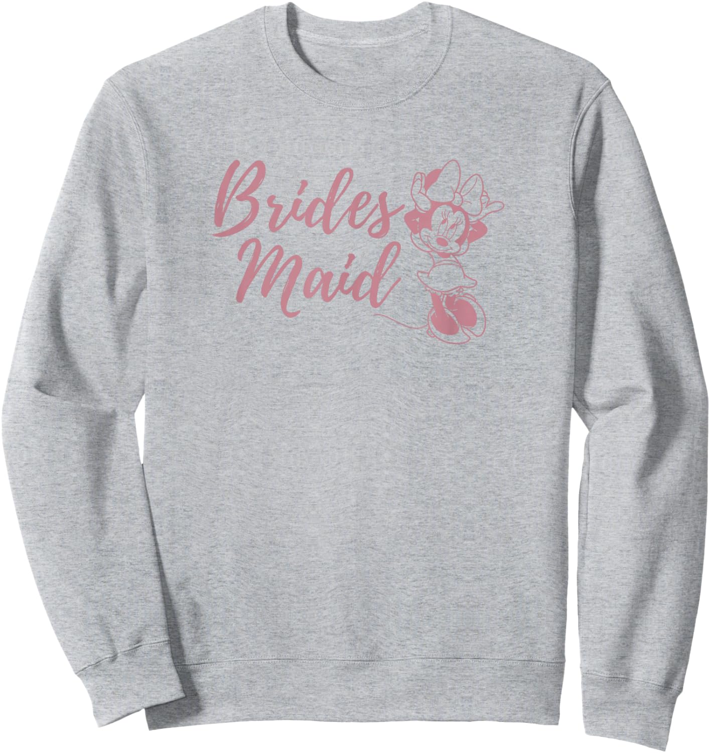 Disney Mickey & Friends Minnie Mouse Brides Maid Text Sweatshirt - Sweatshirt | Ash