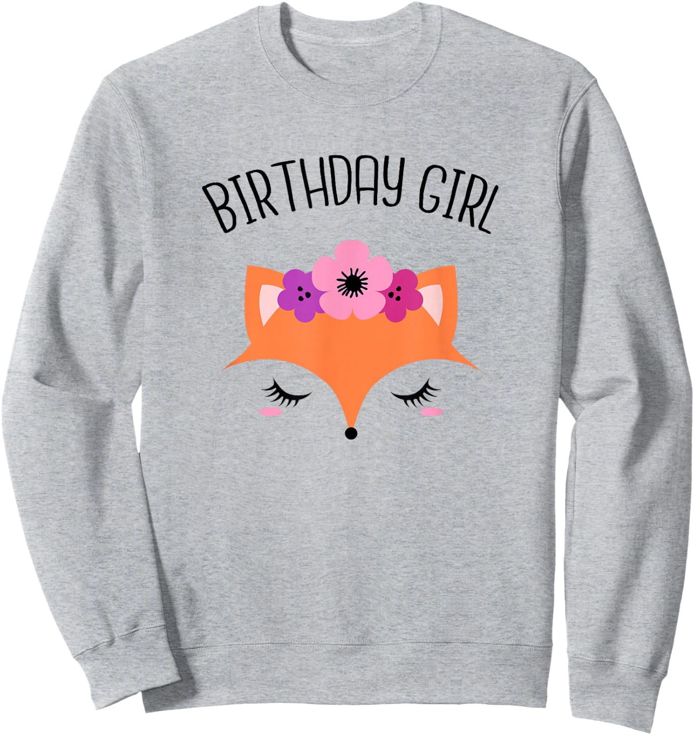 Fox Birthday Girl Shirt Fox Theme Birthday Party Sweatshirt - Sweatshirt | Ash