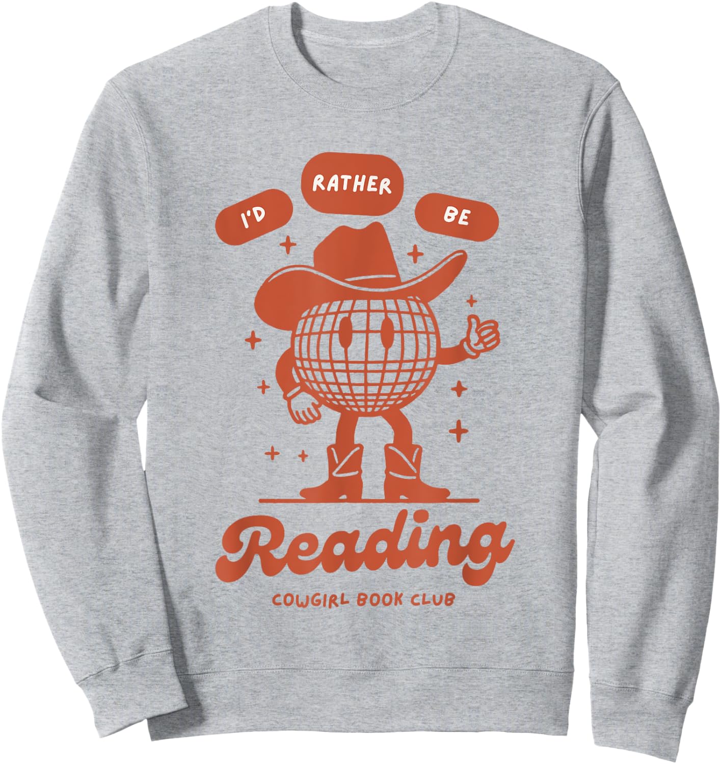 Western cowgirl reading book lover read librarian teacher Sweatshirt - Sweatshirt | Ash