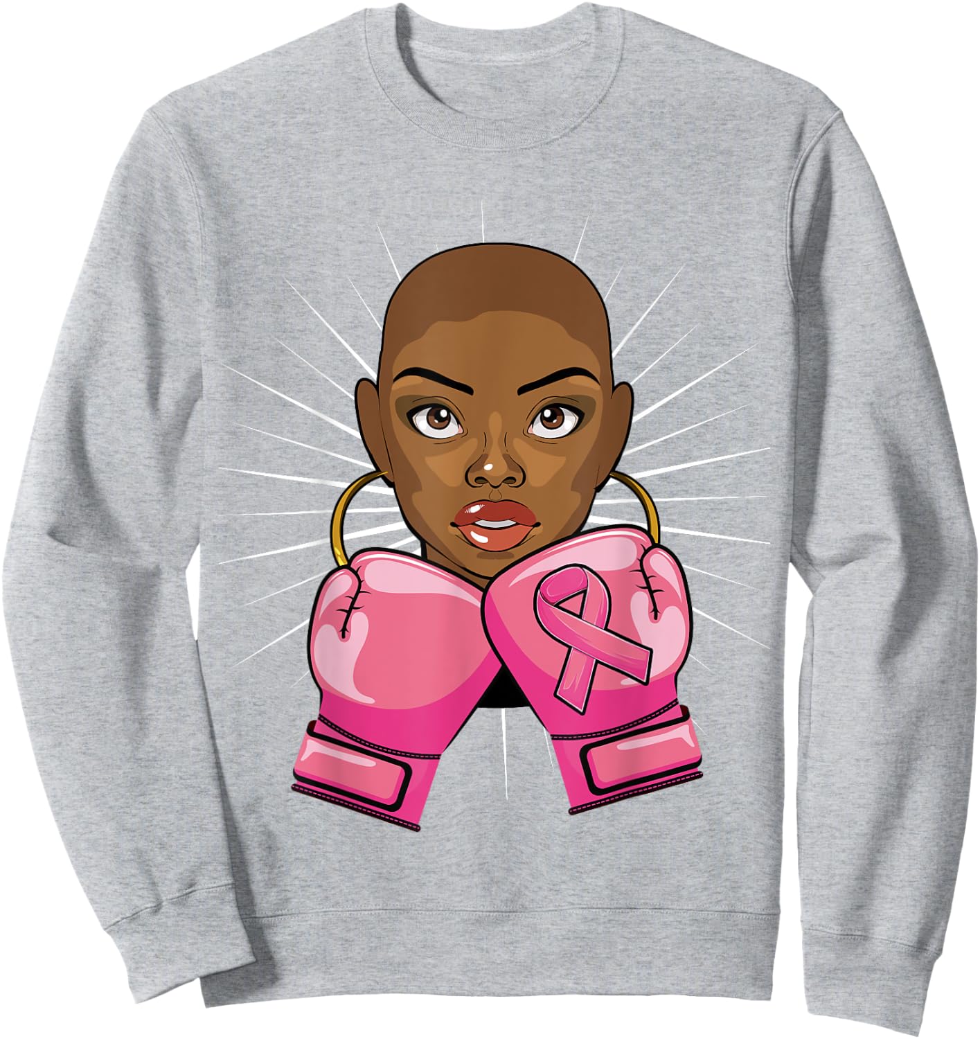 Afro African American Breast Cancer Shirts Girls Sweatshirt - Sweatshirt | Ash