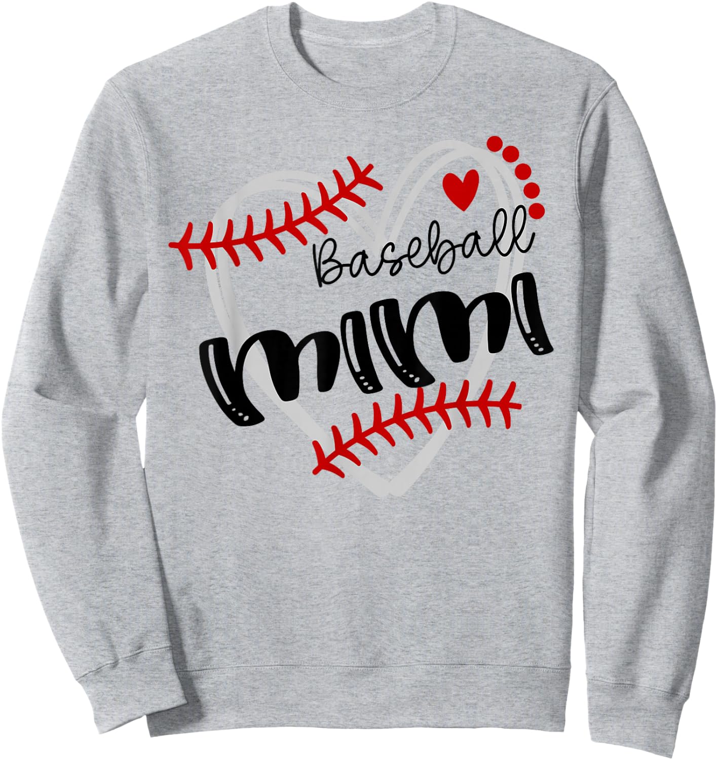 Personalized Baseball Heart Cute Mimi Women Baseball Sweatshirt - Sweatshirt | Ash