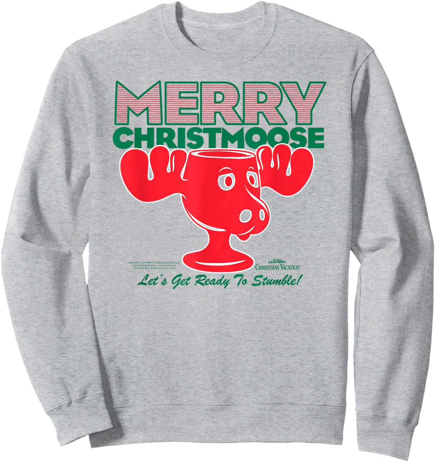 Christmas Vacation Merry Christmoose Funny Holiday Movie Sweatshirt - Sweatshirt | Ash