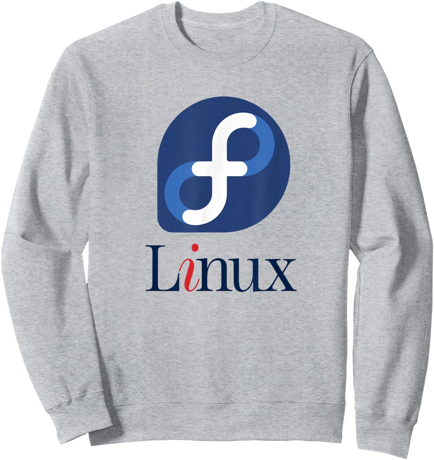 Linux Fedora w/ Big colorful Logo Open Source Os Sweatshirt - Sweatshirt | Ash