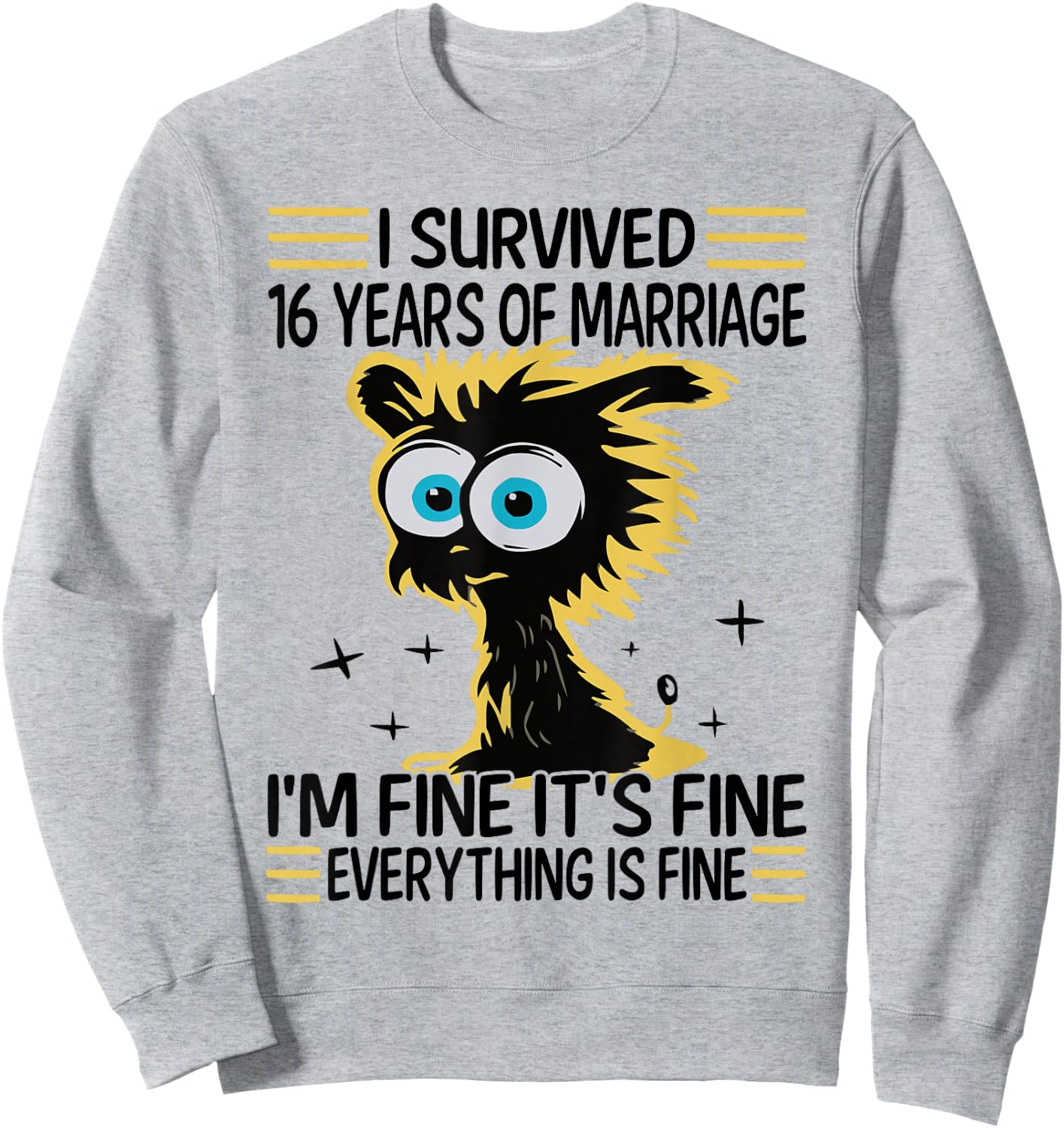 Funny 16th Wedding Anniversary Couples Husband Wife 16 Years Sweatshirt - Sweatshirt | Ash