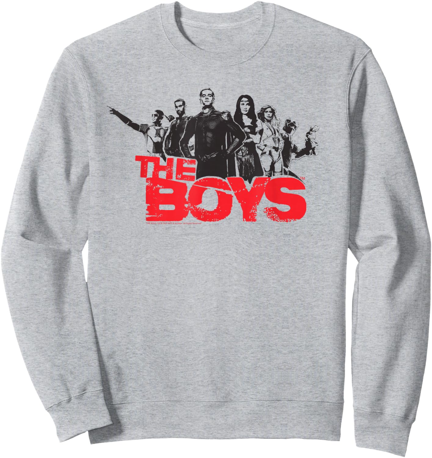 The Boys Hero Cutouts Superhero TV Show Sweatshirt - Sweatshirt | Ash